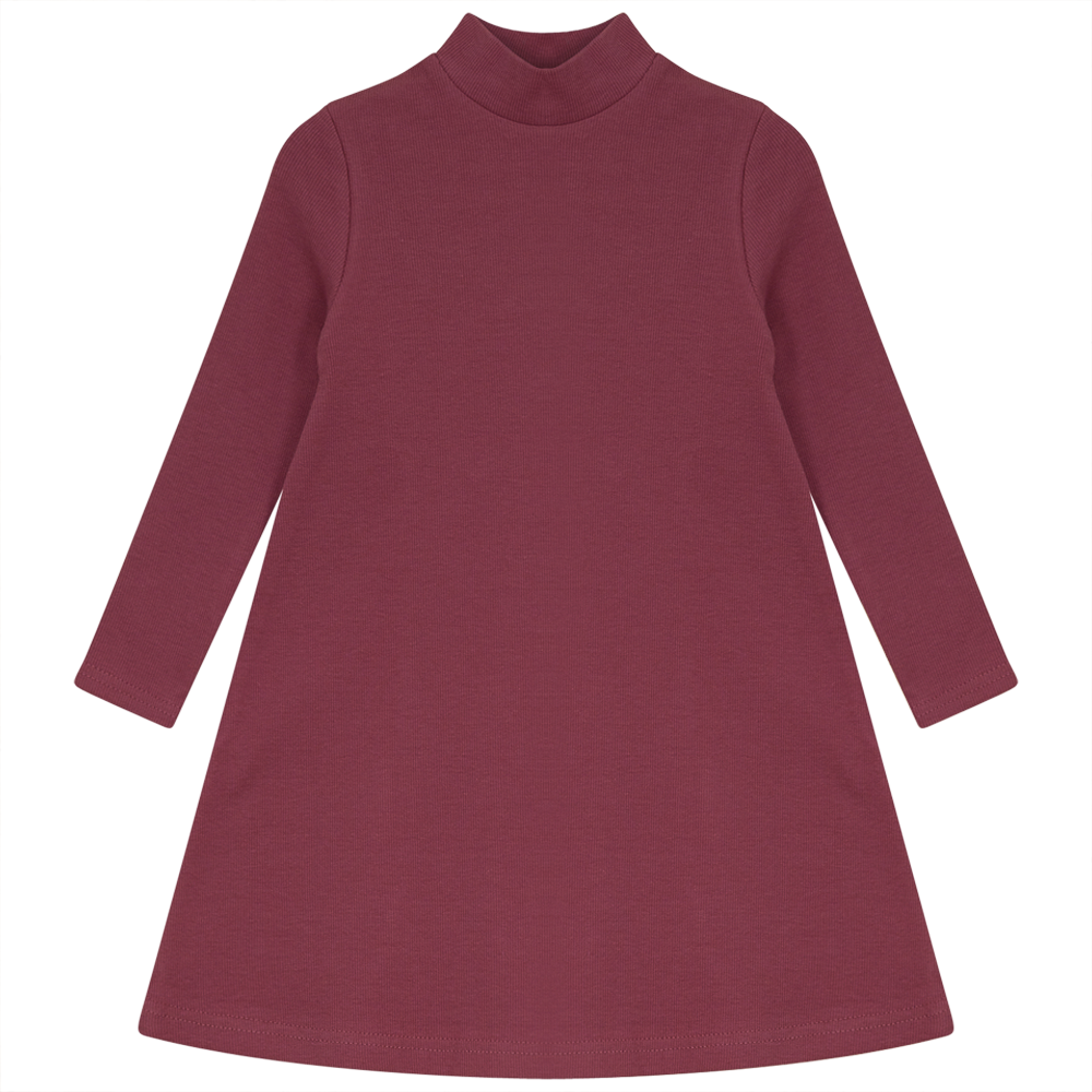 Rib Basic Henley Dress in Mauvewood by Peek a boo