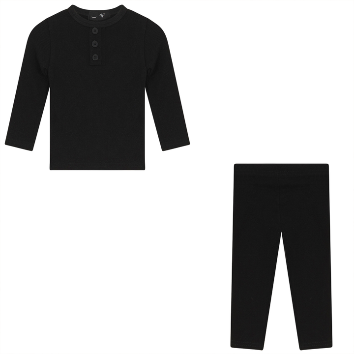 Rib 2 PC Set Black 2 pc Boys Set by {{ product_vemdor}}