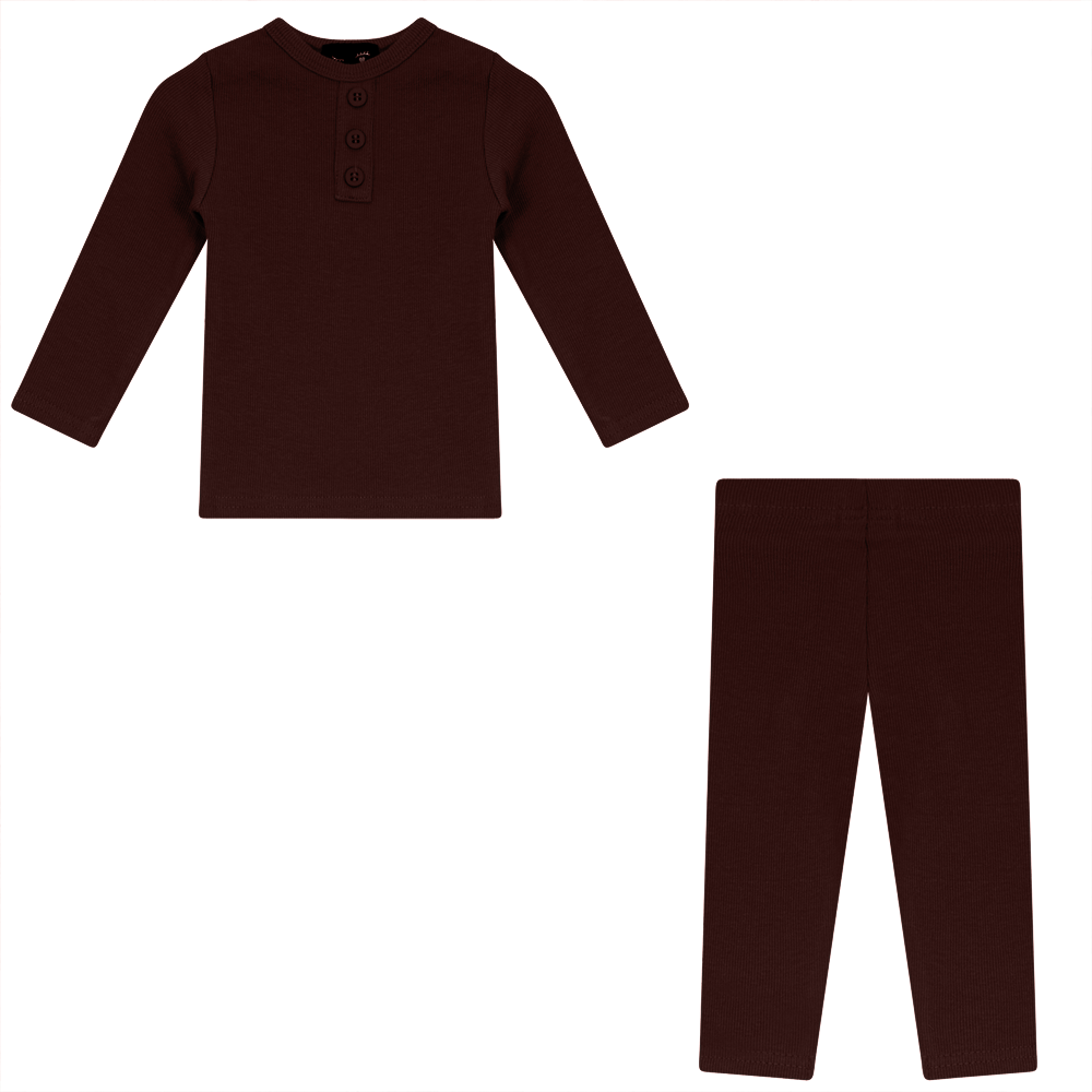 Rib 2 PC Set in Chocolate by Peek a boo
