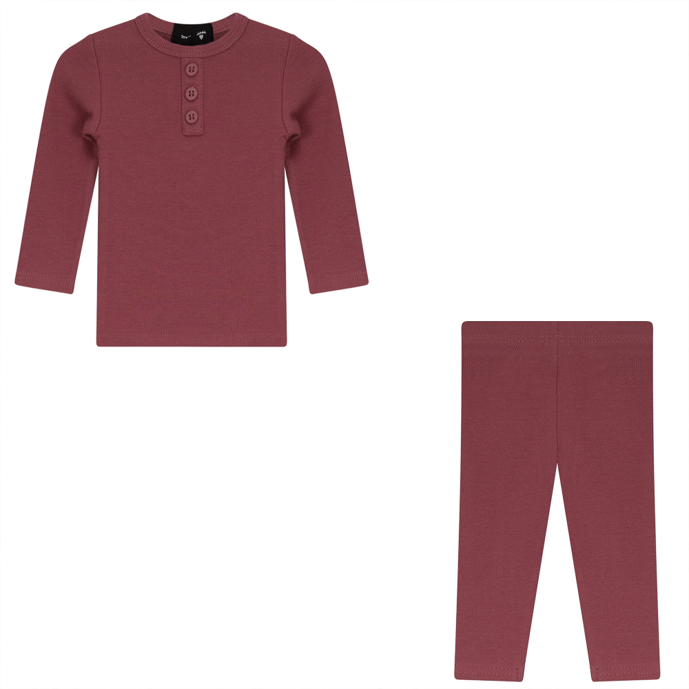 Rib 2 PC Set in Mauvewood by Peek a boo