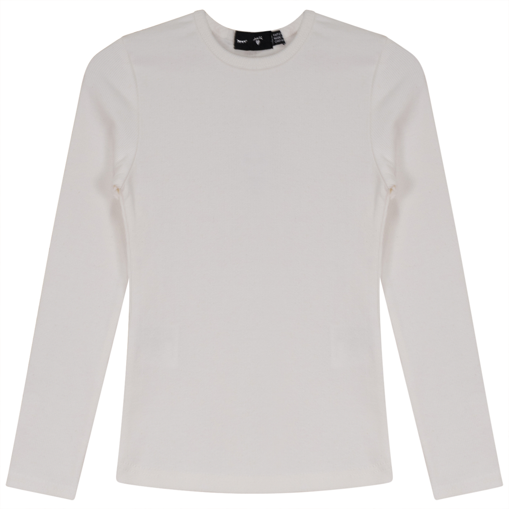 Rib Basic Henley Top in Off White by Peek a boo