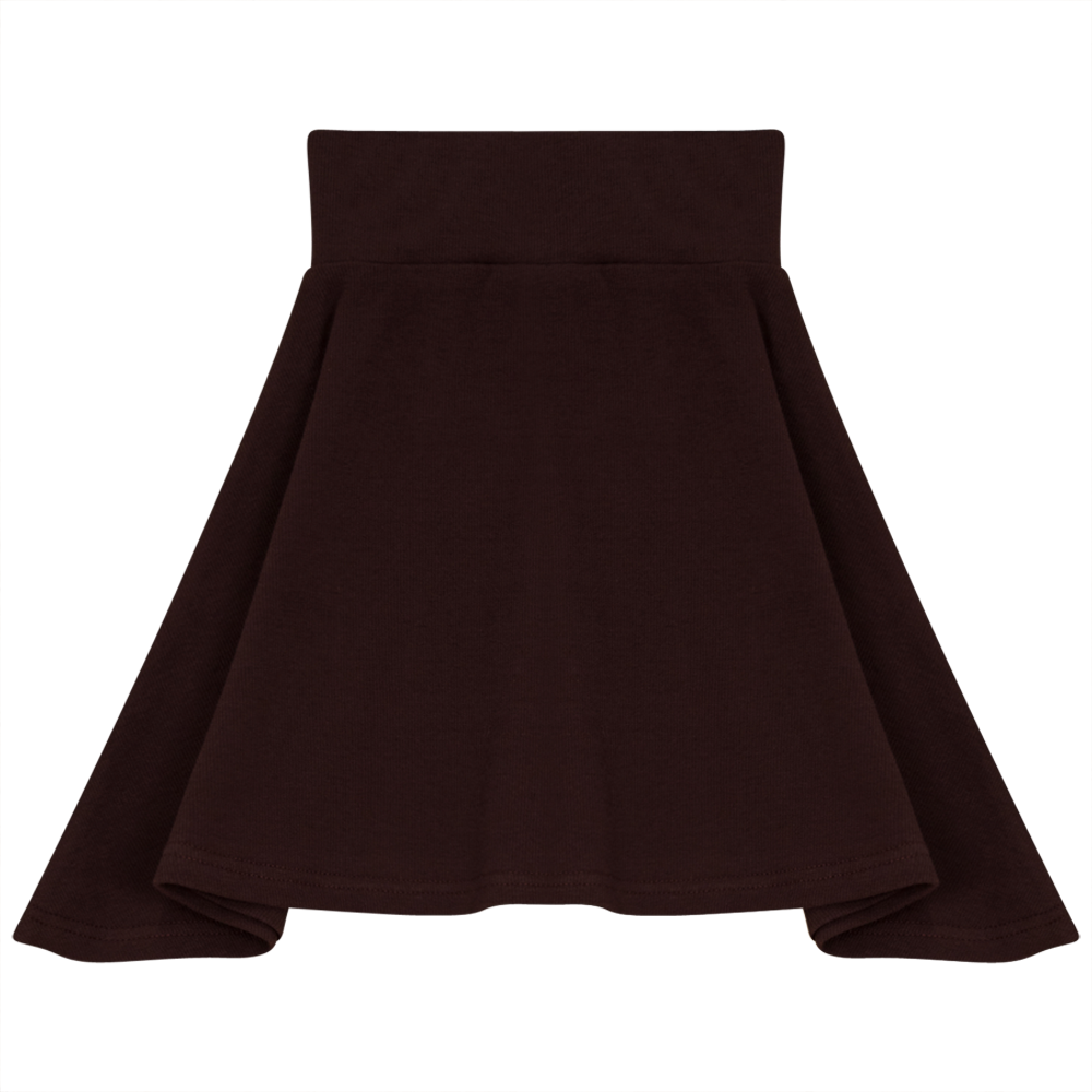 Rib Basic Henley Skirt in Chocolate by Peek a boo