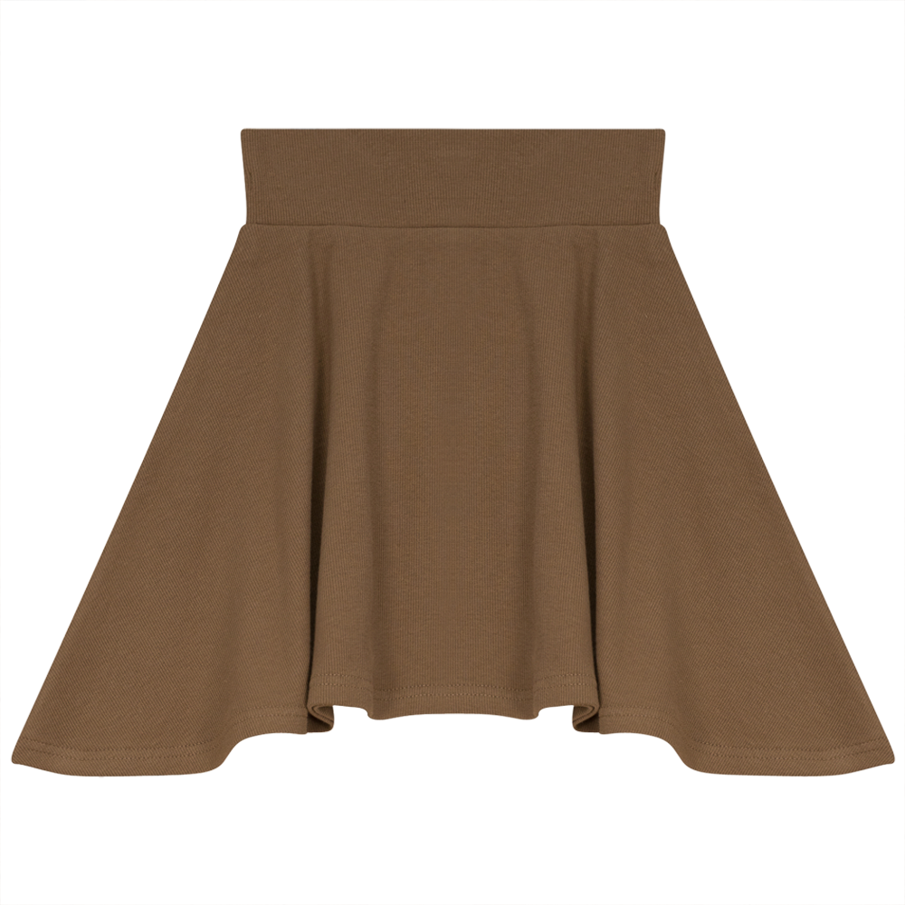 Rib Basic Henley Skirt in Tannin by Peek a boo