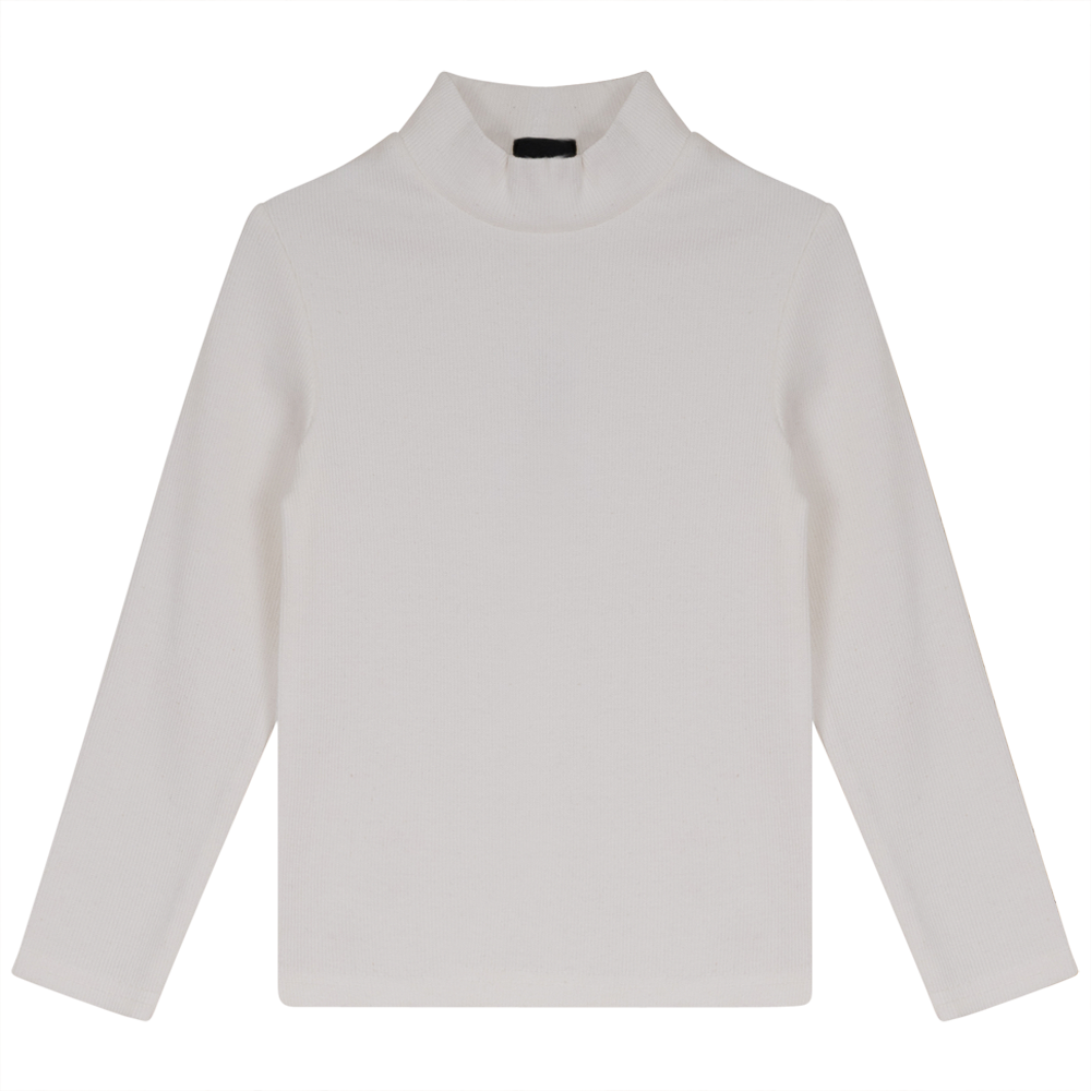 Rib Basic Henley Top in Off White by Peek a boo