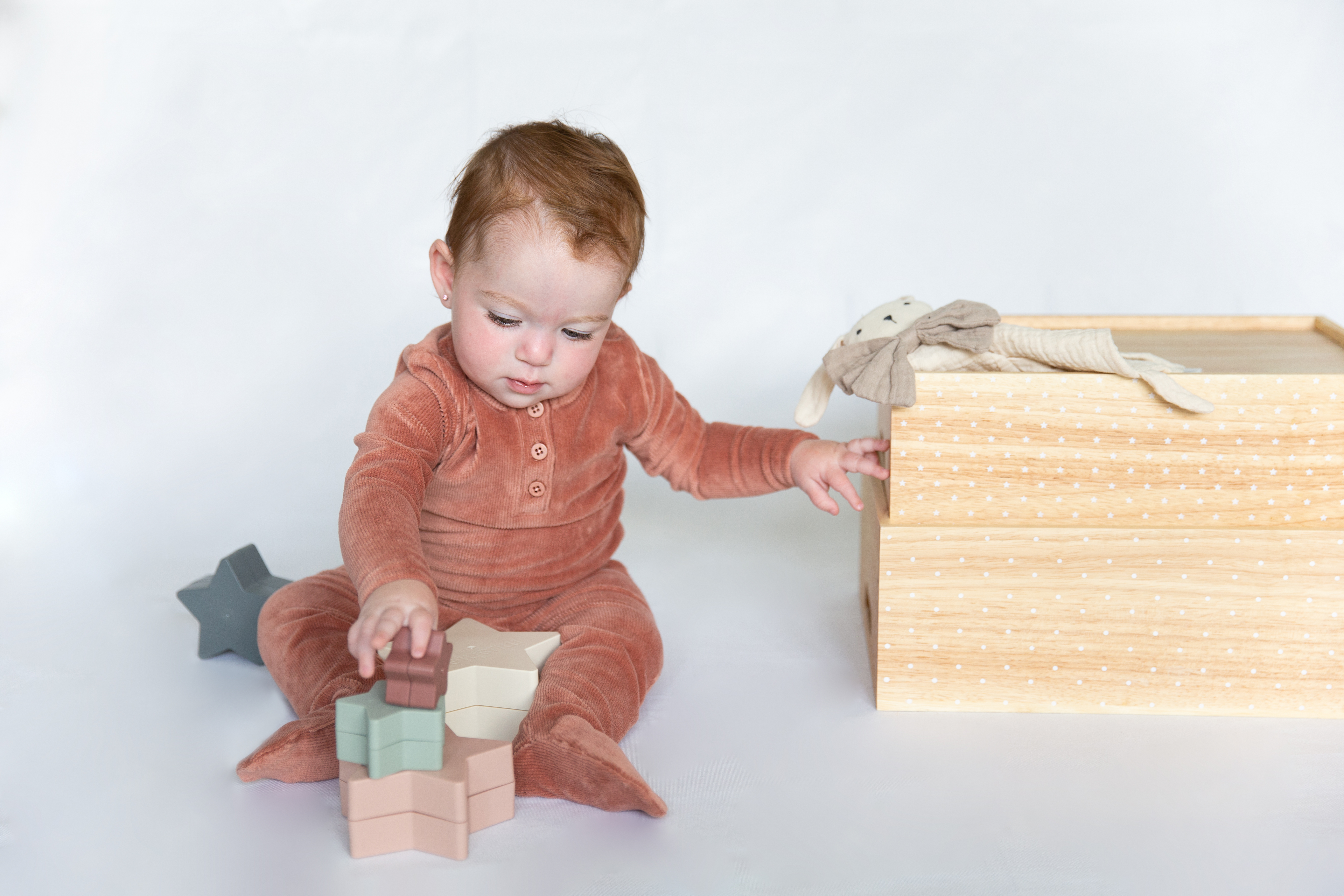 Mini Velour Rib Onesie in by Peek a boo