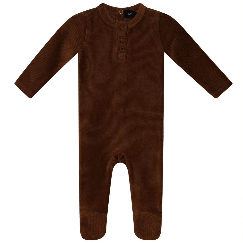Mini Velour Rib Onesie in Apple Butter by Peek a boo