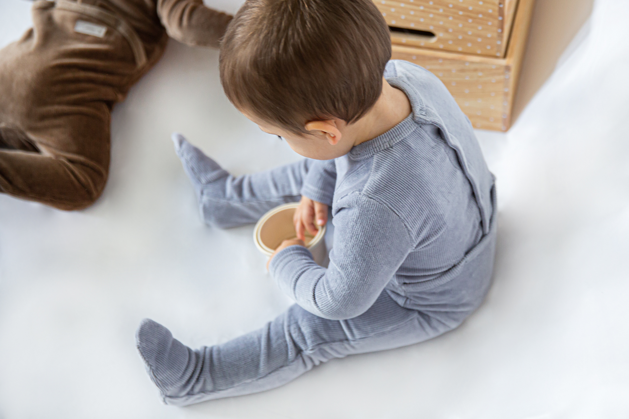 Mini Velour Rib Onesie in by Peek a boo