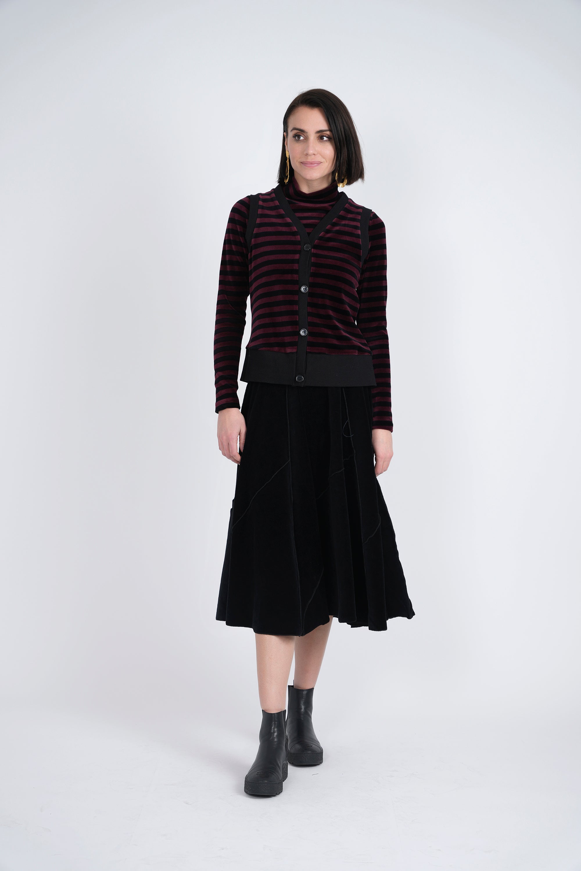 Stripped Velour Vest in by 24/7