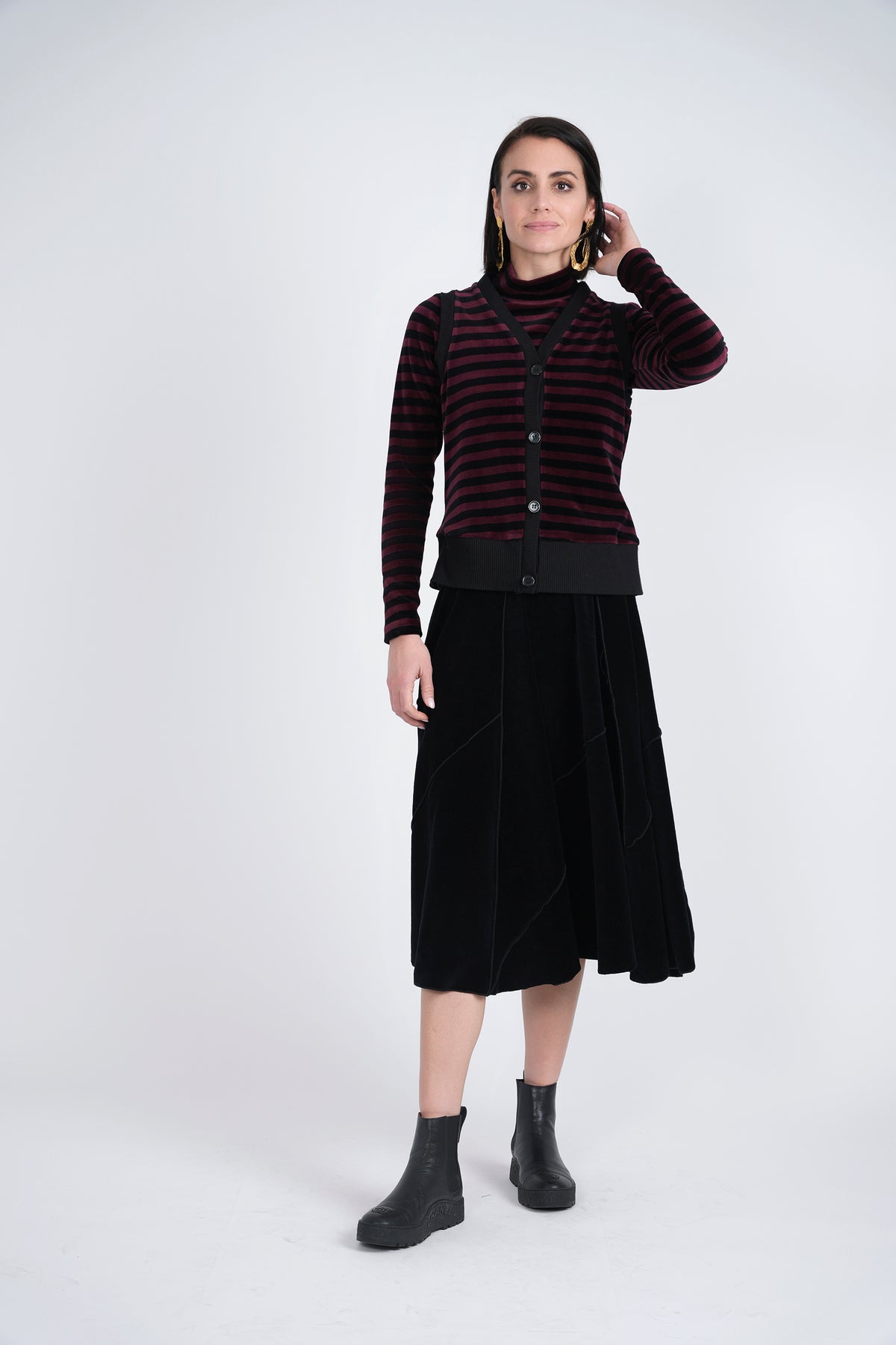 Stripped Velour Vest in by 24-Jul