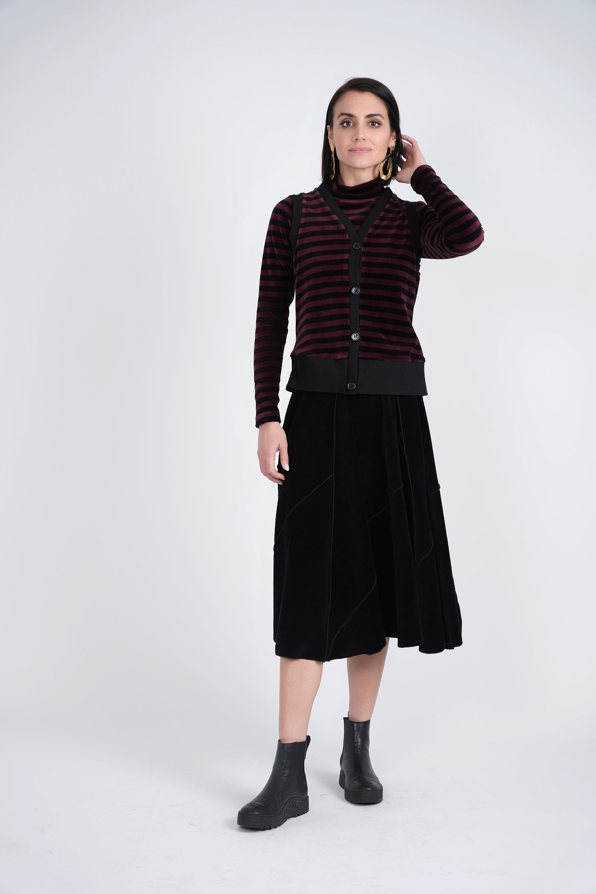 Stripped Velour Vest in by 24/7