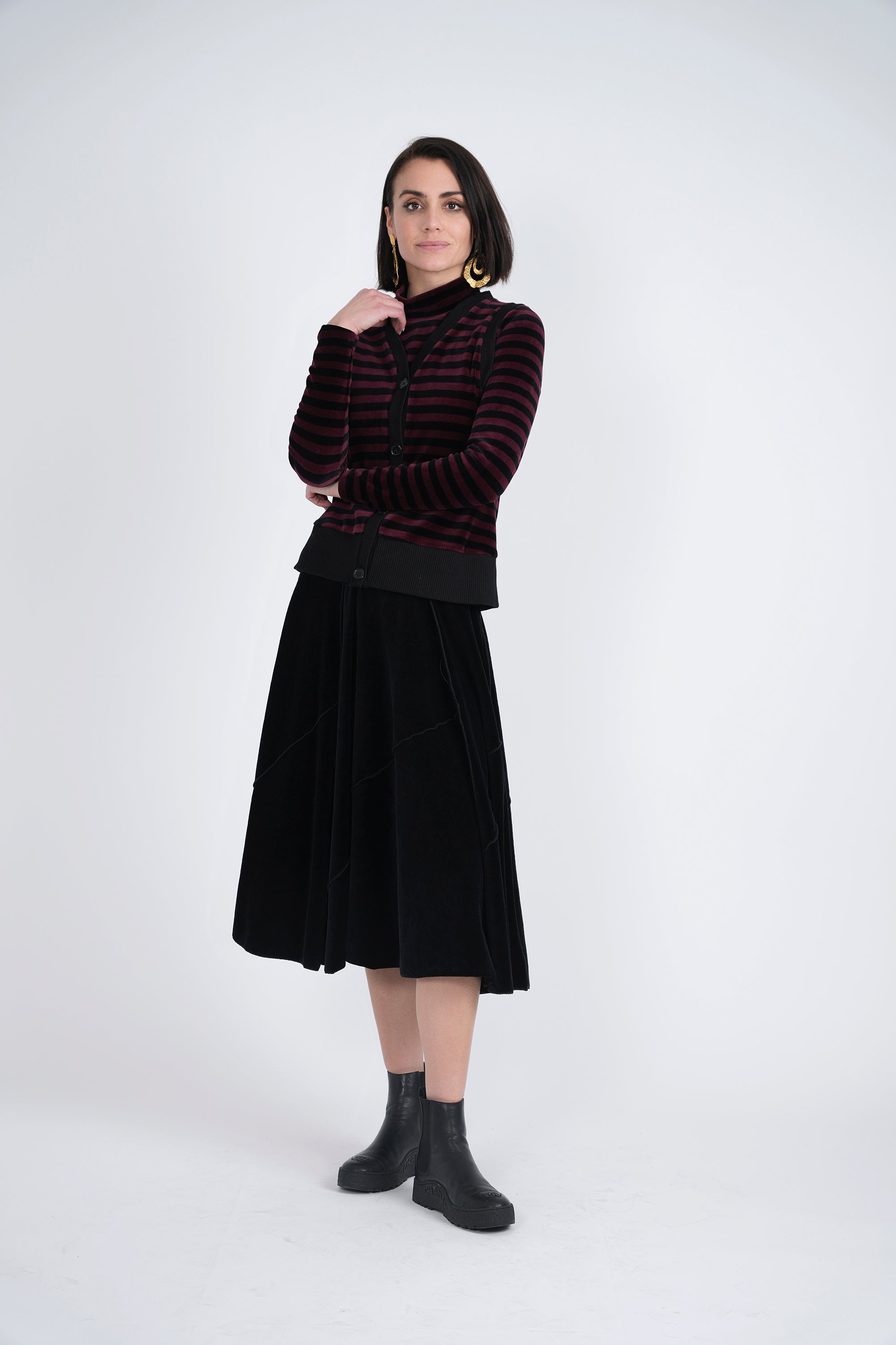 Stripped Velour Vest in by 24/7