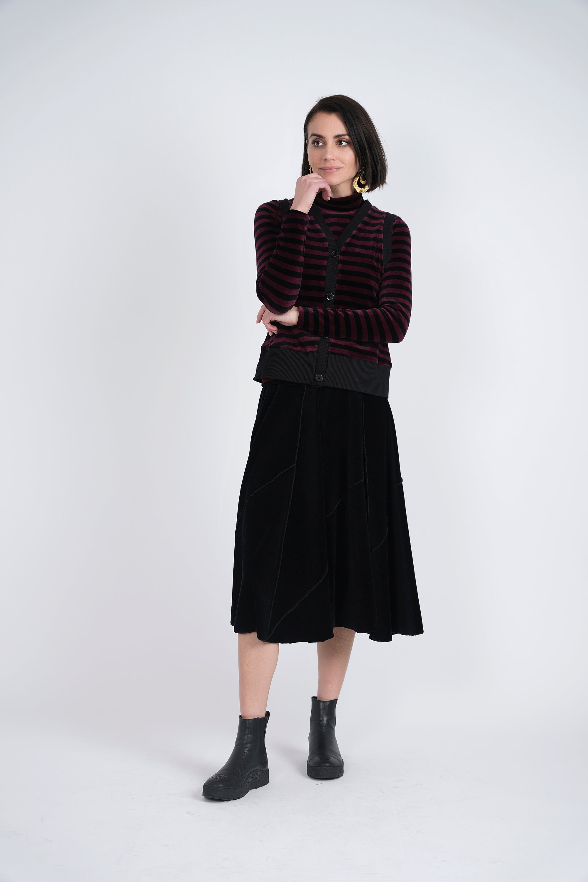 Stripped Velour Vest in by 24/7