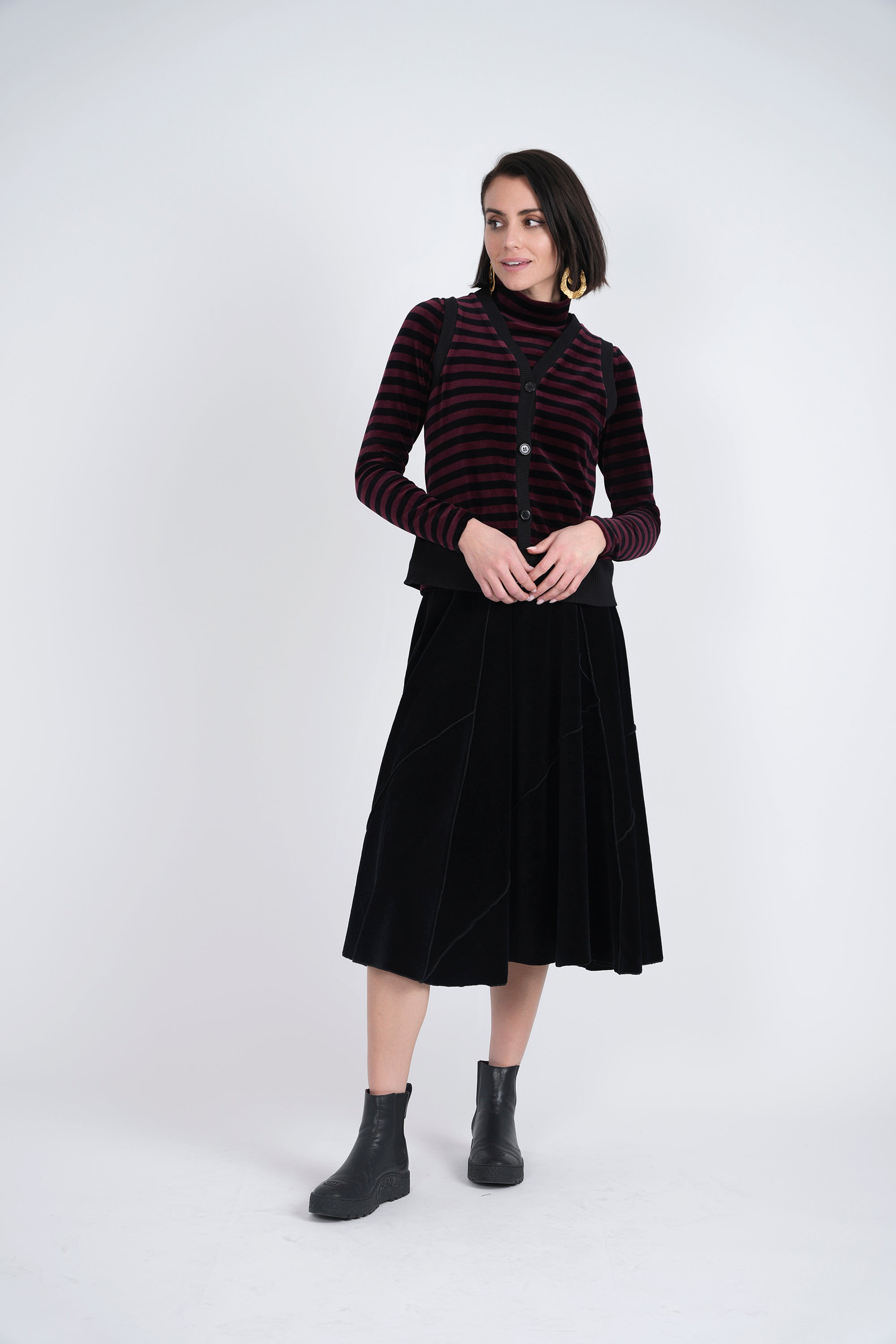 Stripped Velour Vest in by 24/7