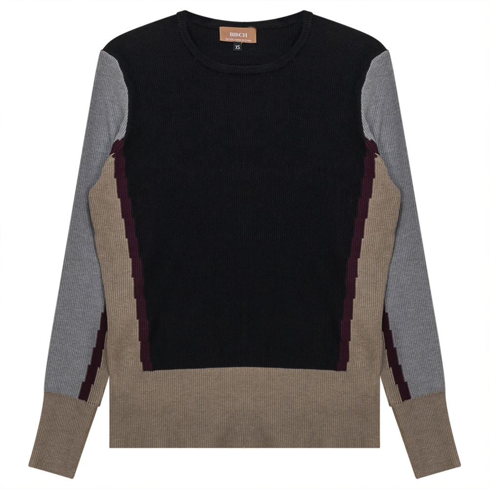Color Blocked Sweater in Black Stone by Birch