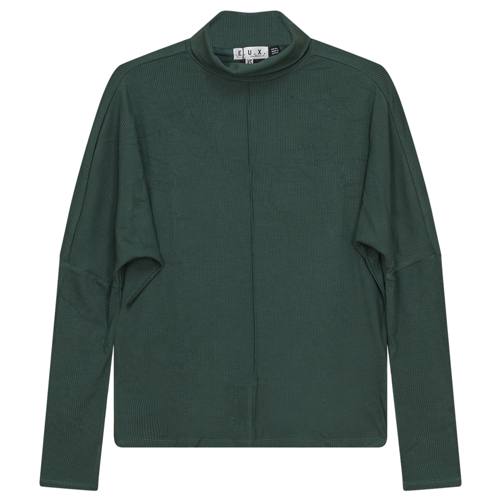 Dolman Turtle Neck Thin Knit Sweater in Dark Olive by E.U.X. Exclusive