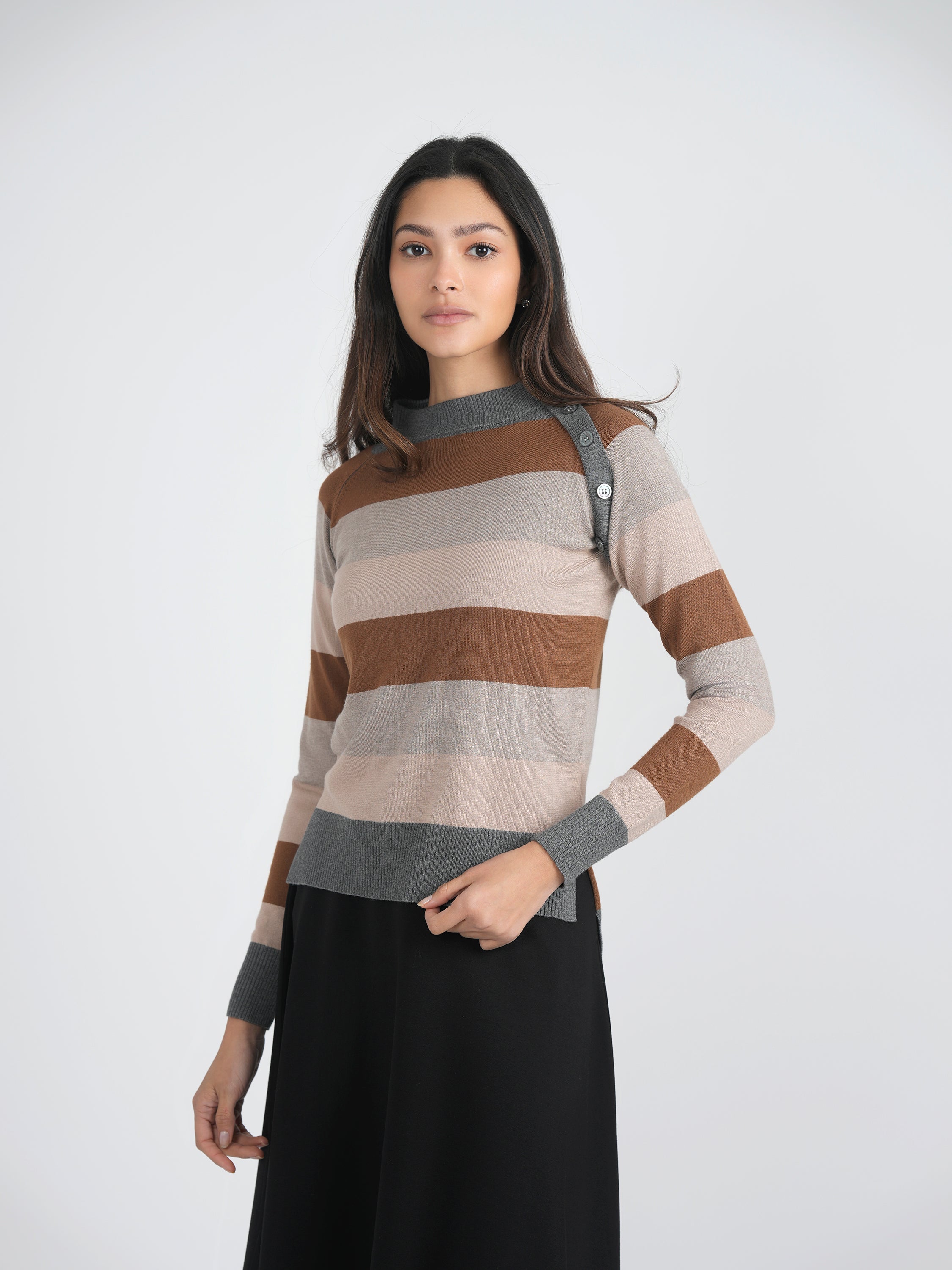 Stripped Knit Sweater in by Diciannove