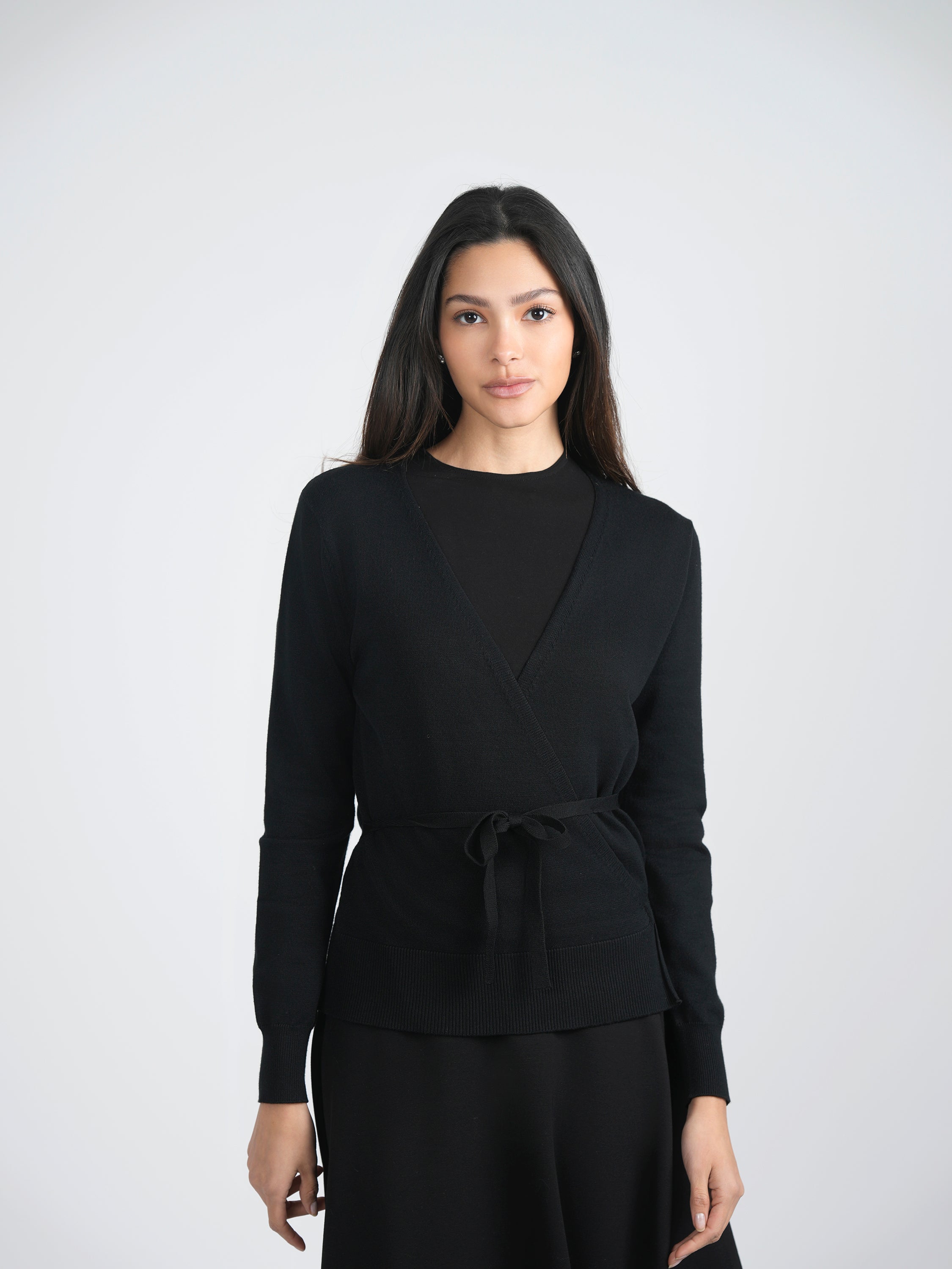 Wrap Pointelle Knit Top in by MiuMax