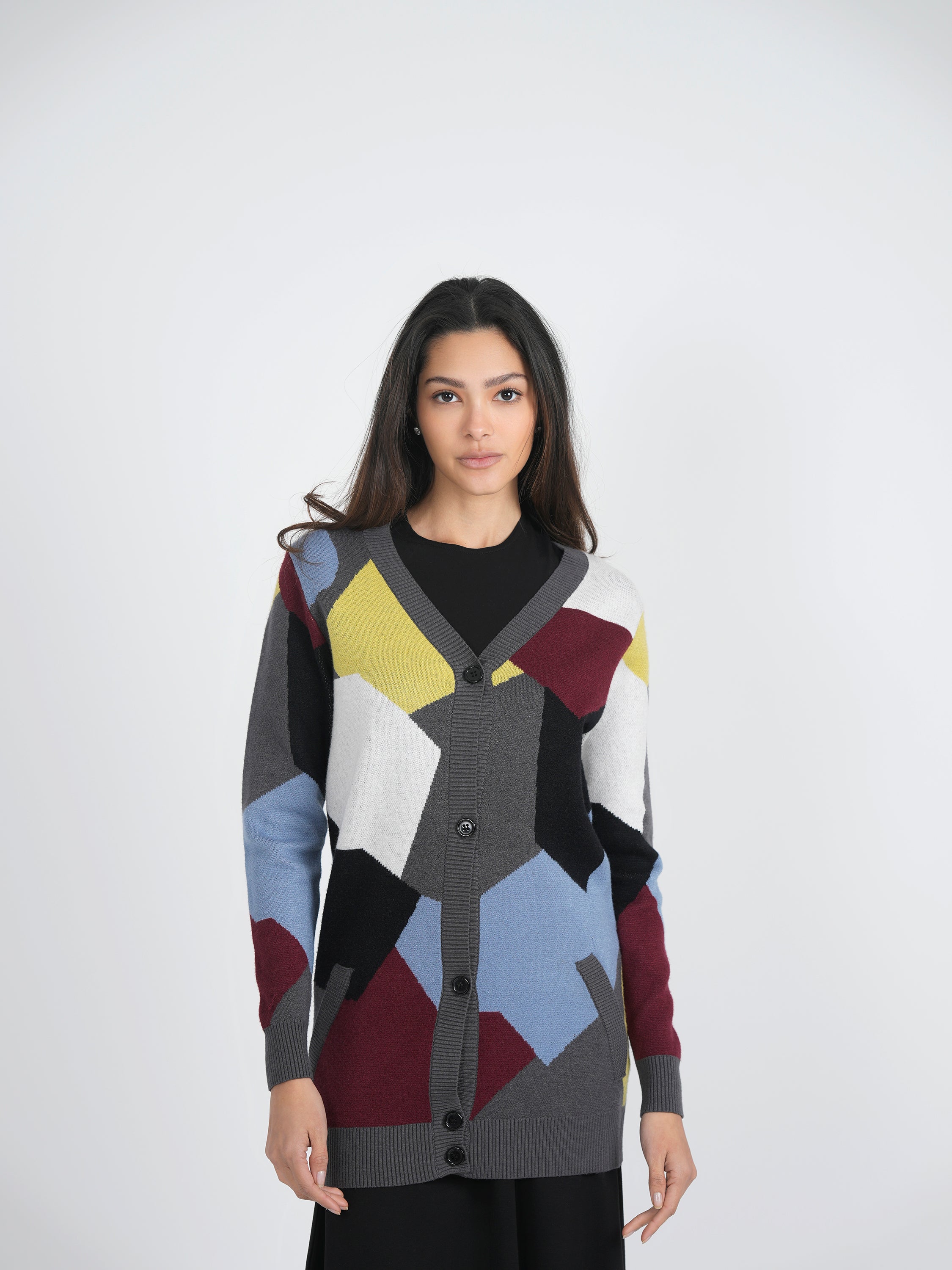 Color Blocked Knit Cardigan in by Birt UK