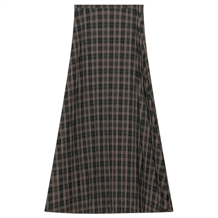 Plaid Accordion Pleated Midi Skirt Green Black Ladies Skirt by {{ product_vemdor}}