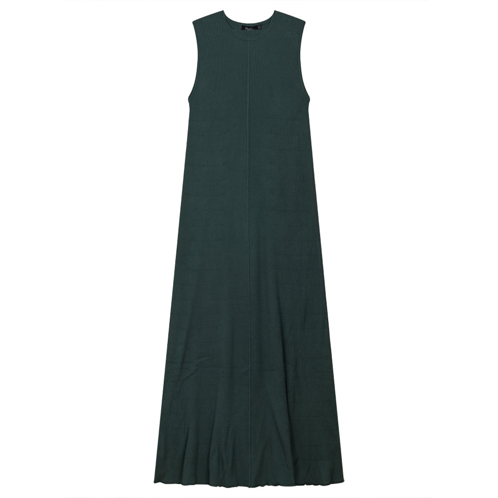 A Line Ribbed Knit Maxi Jumper in Basil by MiuMax