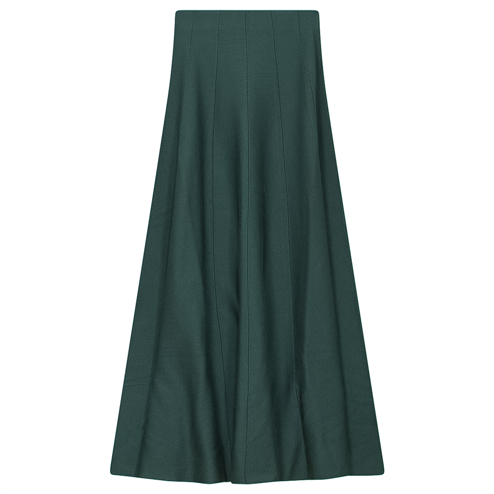 Maxi Knit Paneled Skirt in Basil by Diciannove