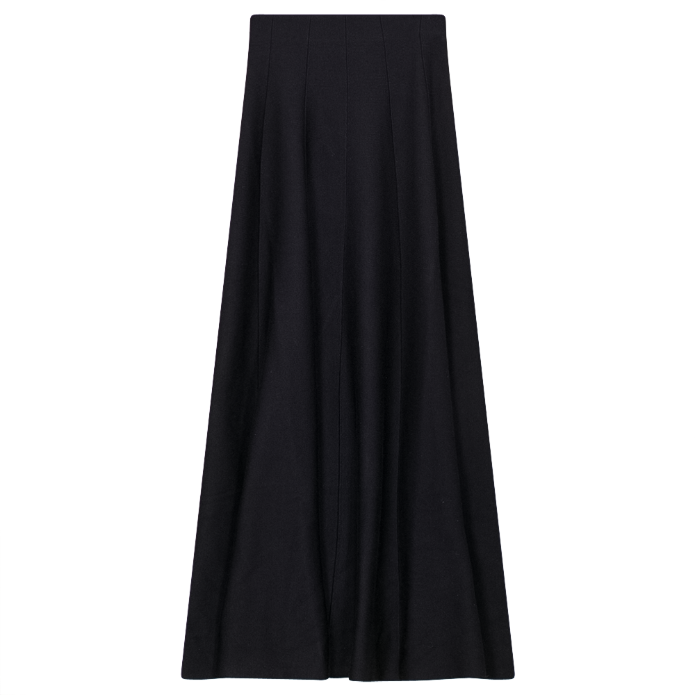 Maxi Knit Paneled Skirt in Black by Diciannove