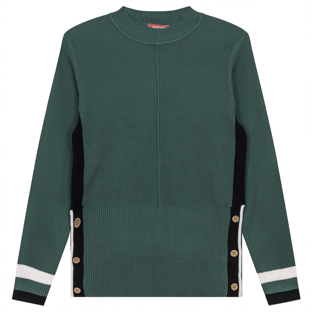 High Kosher Neck Sweater in Basil by QEW