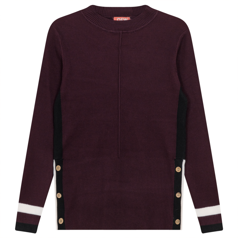 High Kosher Neck Sweater in Eggplant by QEW