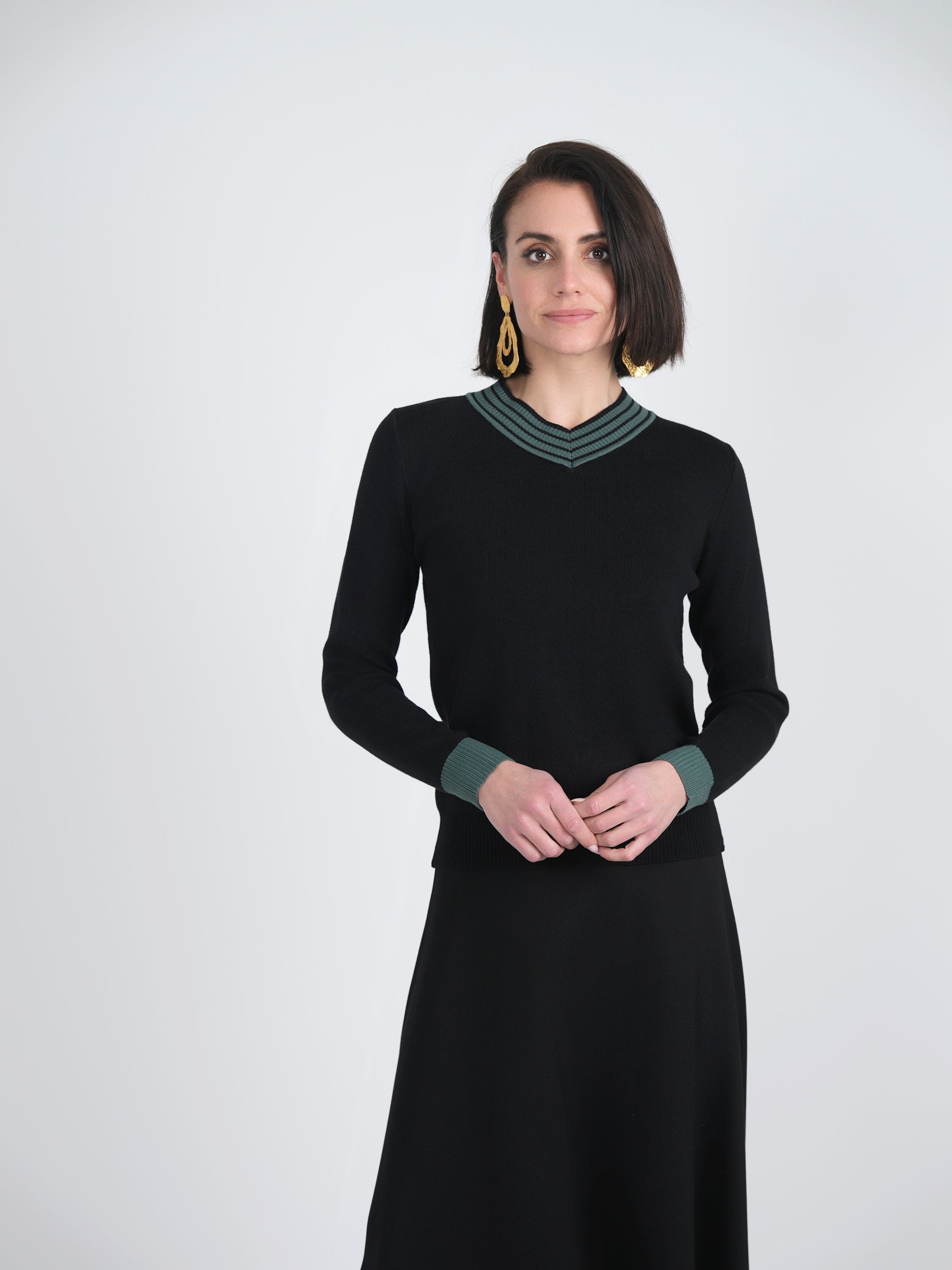 V Neck Sweater in by The Norway Club