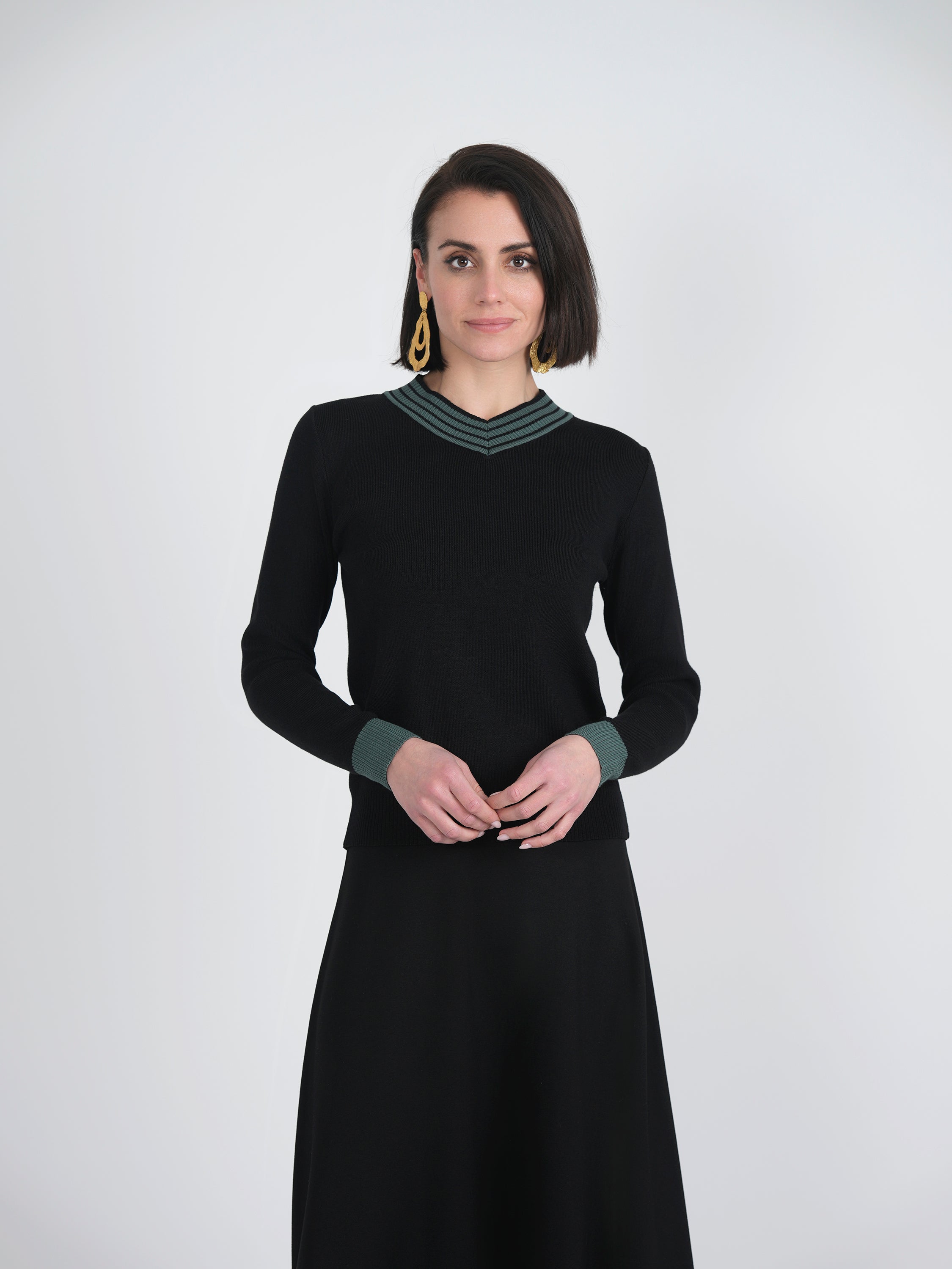 V Neck Sweater in by The Norway Club