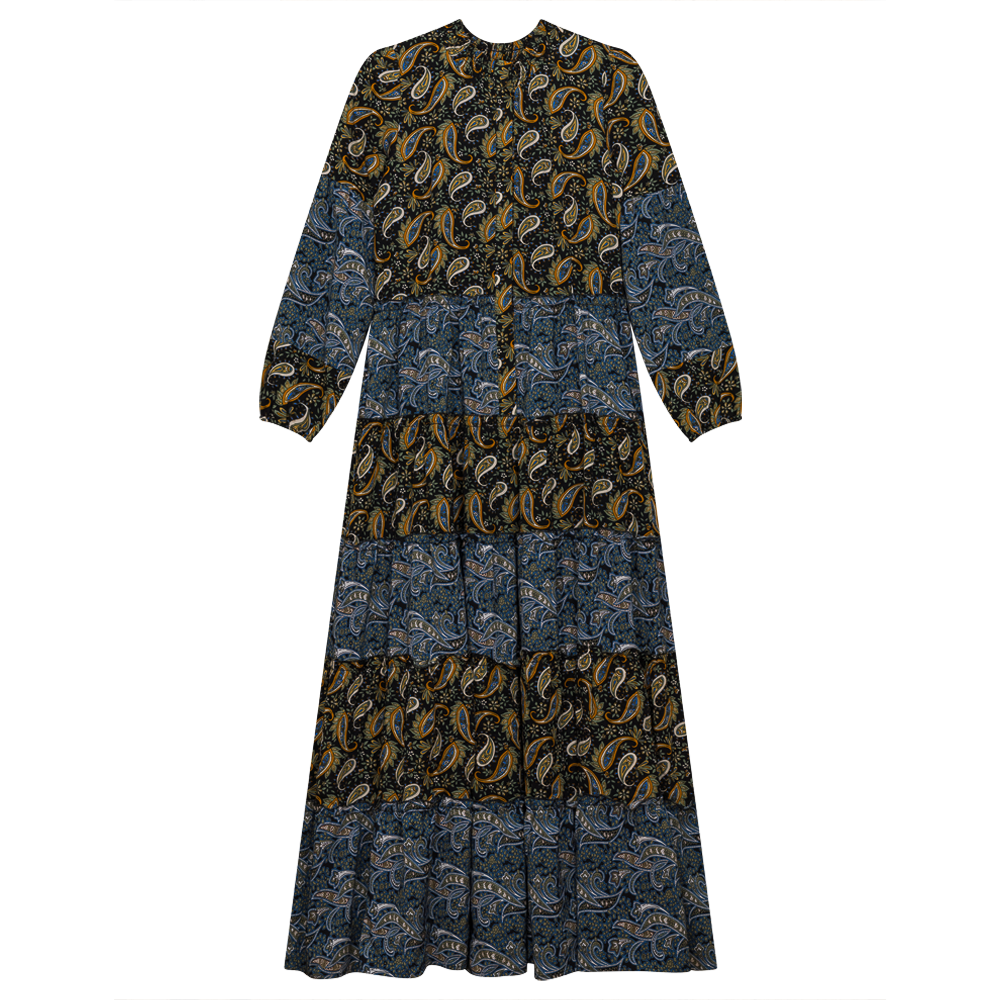 Two Tone Floral Maxi Dress in by The Norway Club