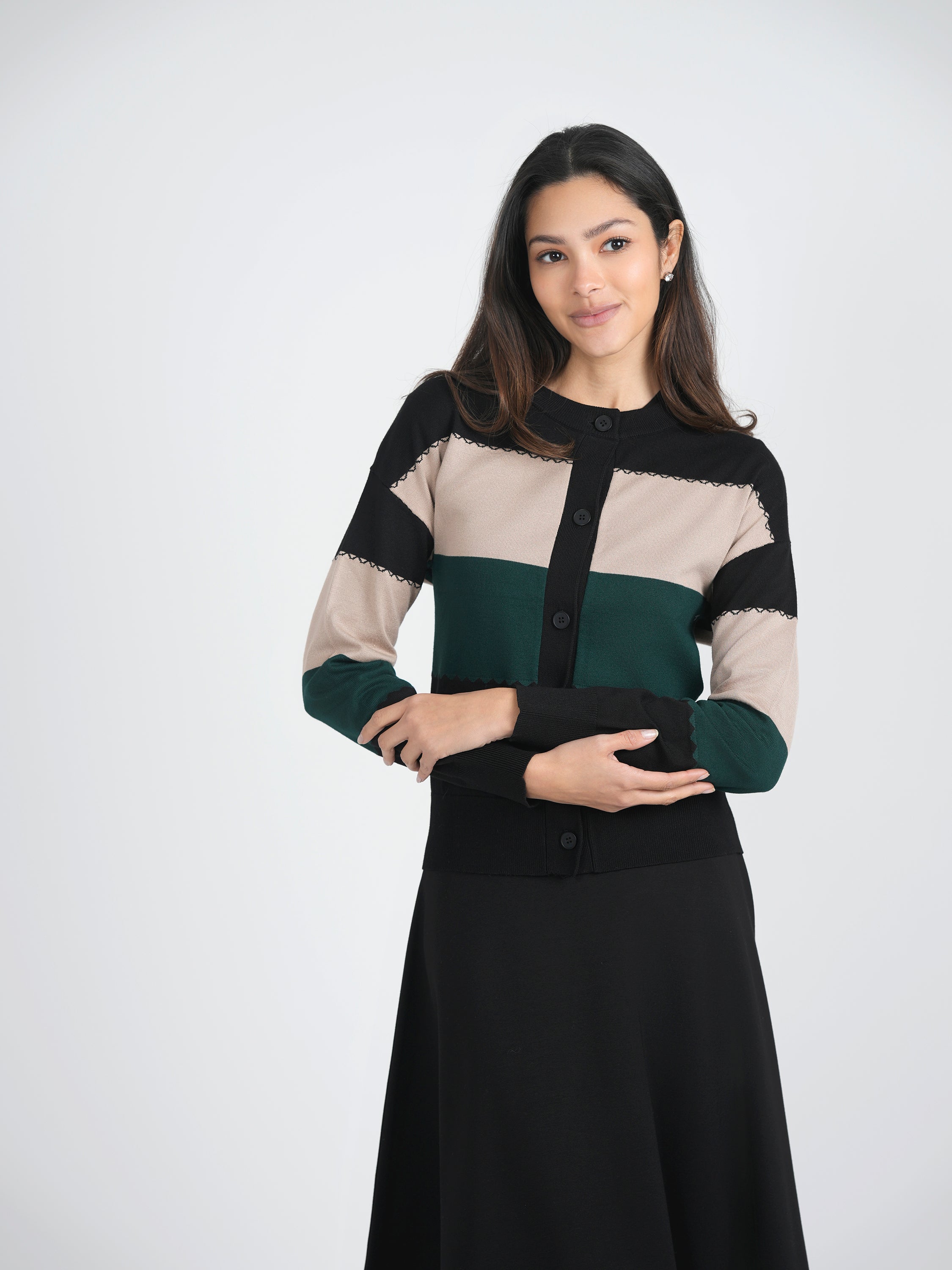 Striped Knit Cardigan in by Spades