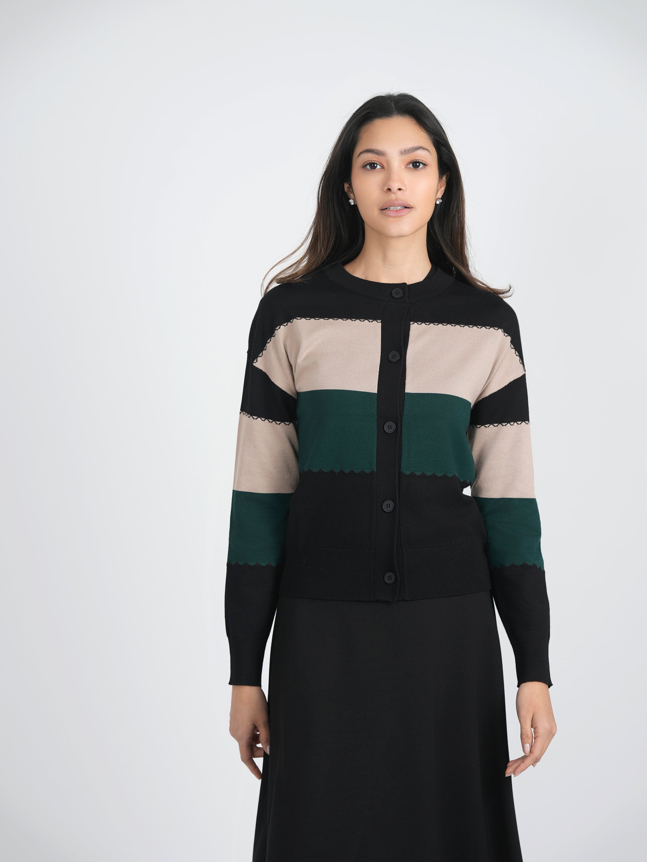 Striped Knit Cardigan in by Spades