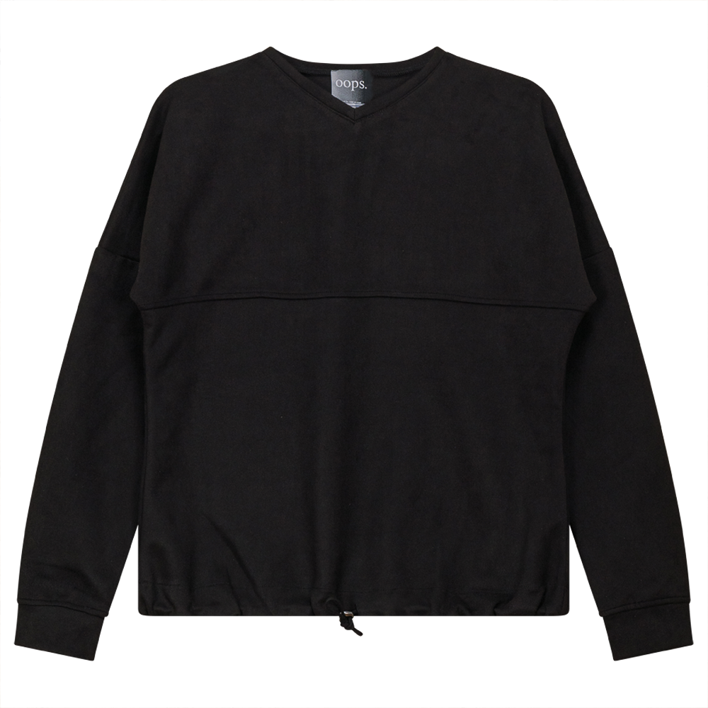Suede Bungee Sweat Shirt in Black by Oops