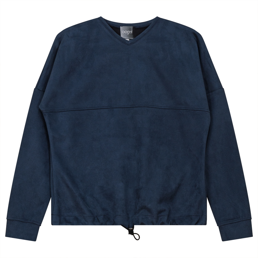 Suede Bungee Sweat Shirt in Dark Denim by Oops