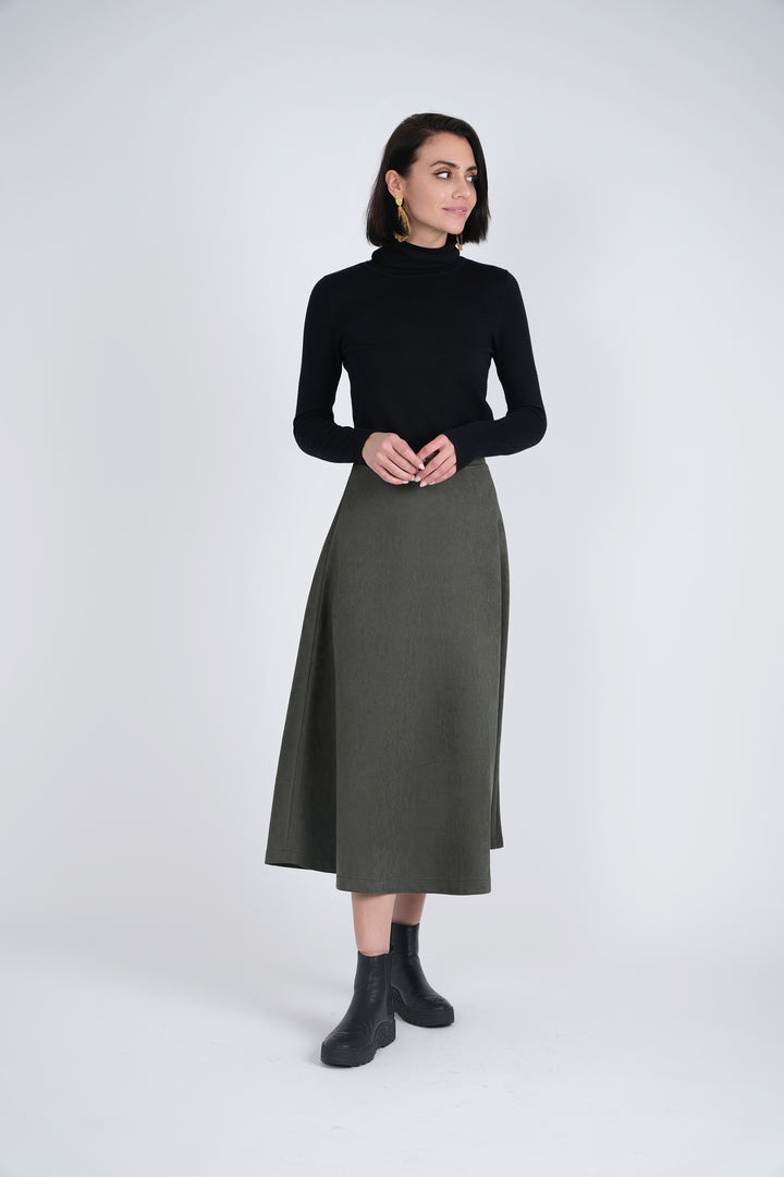 Suede A-Line Midi Skirt Ladies Skirt by {{ product_vemdor}}