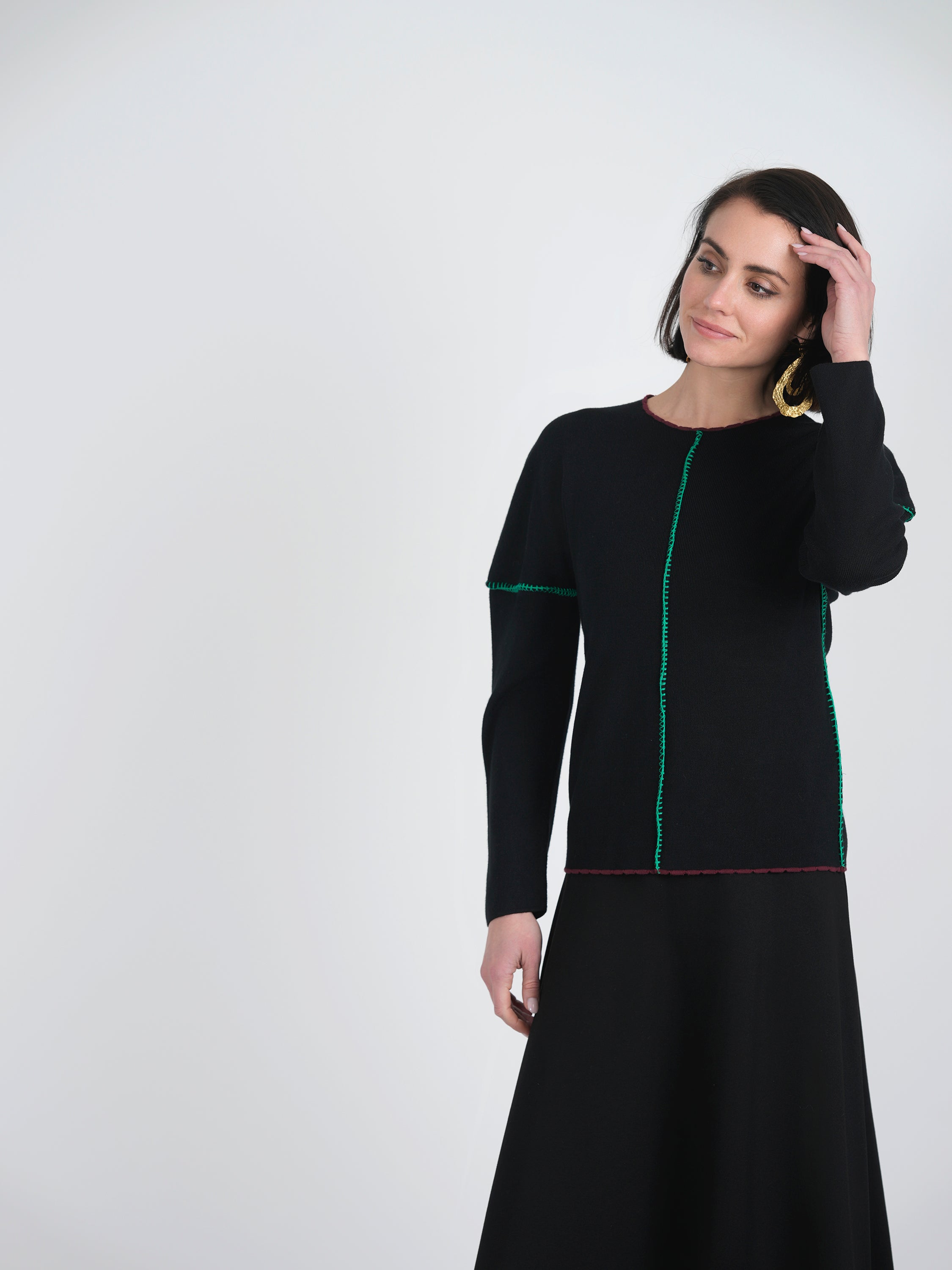 Contrast Piping Sweater in by BuHu