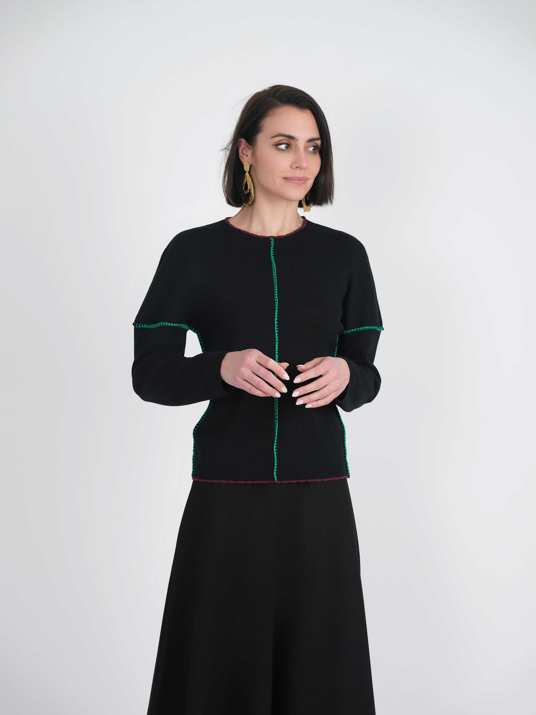 Contrast Piping Sweater in by BuHu