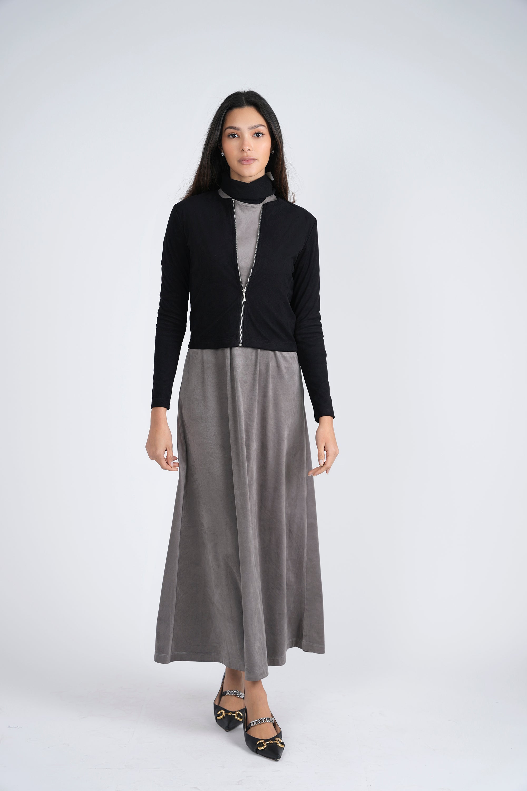 Ladies Suede Maxi Jumper in by MiuMax