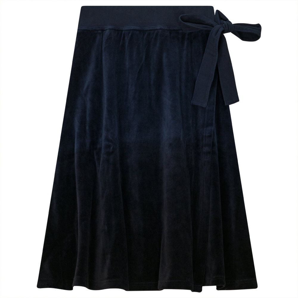 Short Wrap Velour Skirt in Midnight Black by Spades