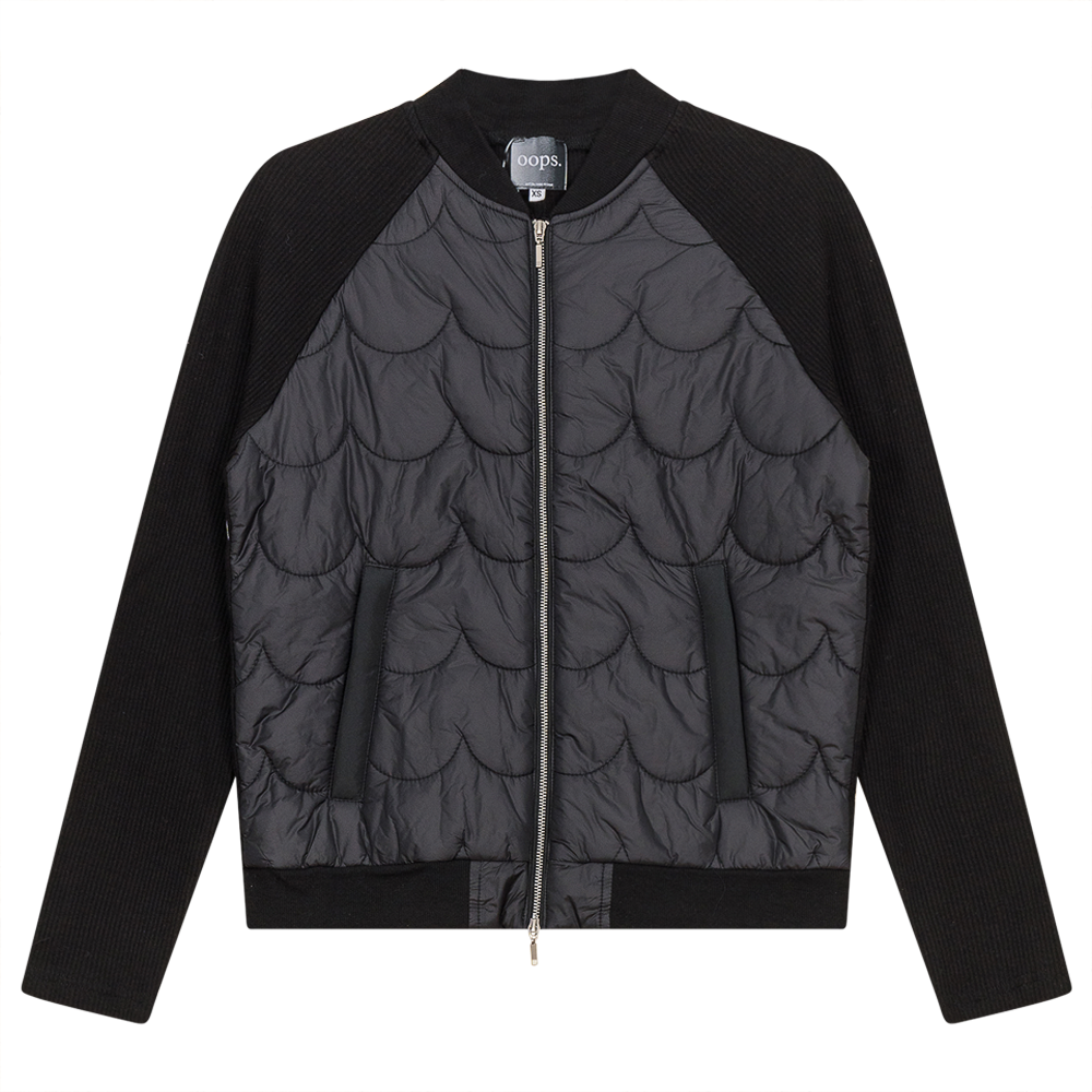 Jacket with Zipper in Black by Oops