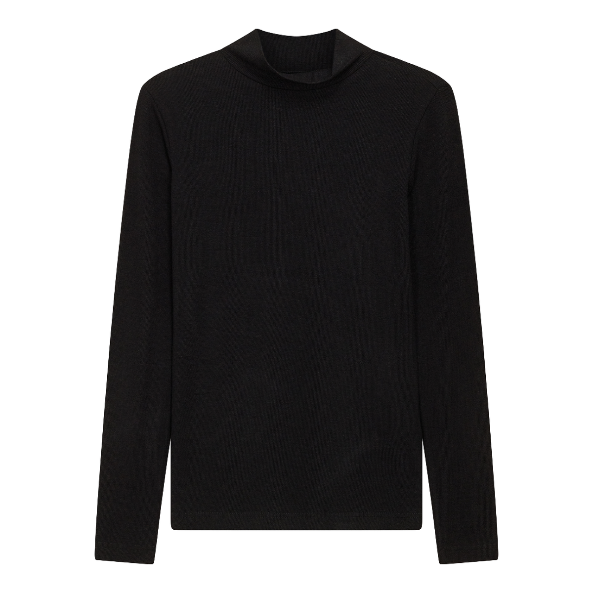 Mock Neck Layering Tee in Black by Riff