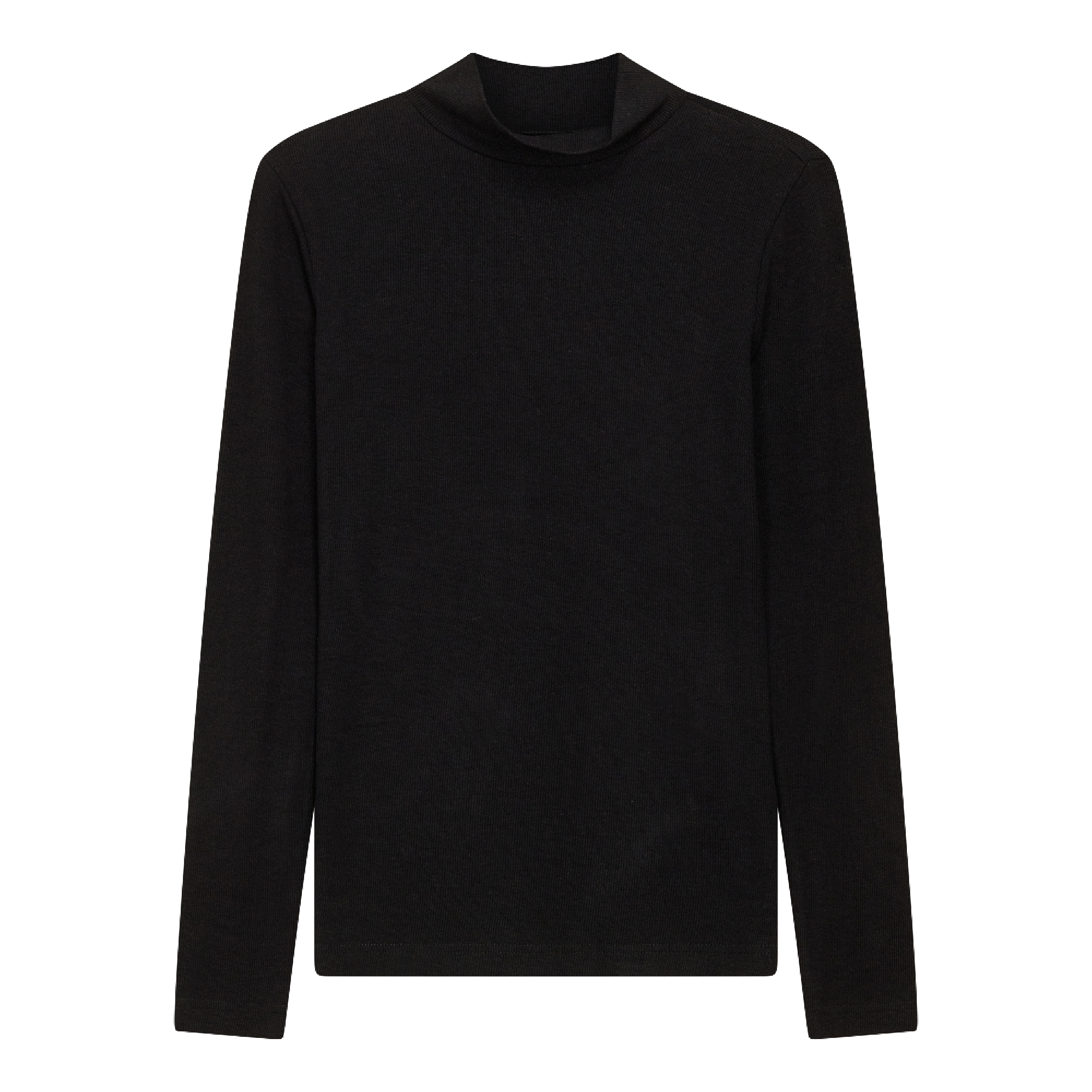 Mock Neck Layering Tee in Black by Riff