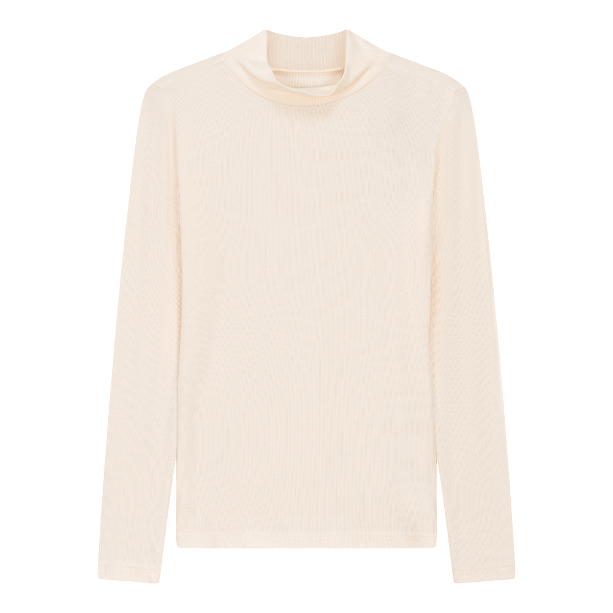 Mock Neck Layering Tee in Cream by Riff