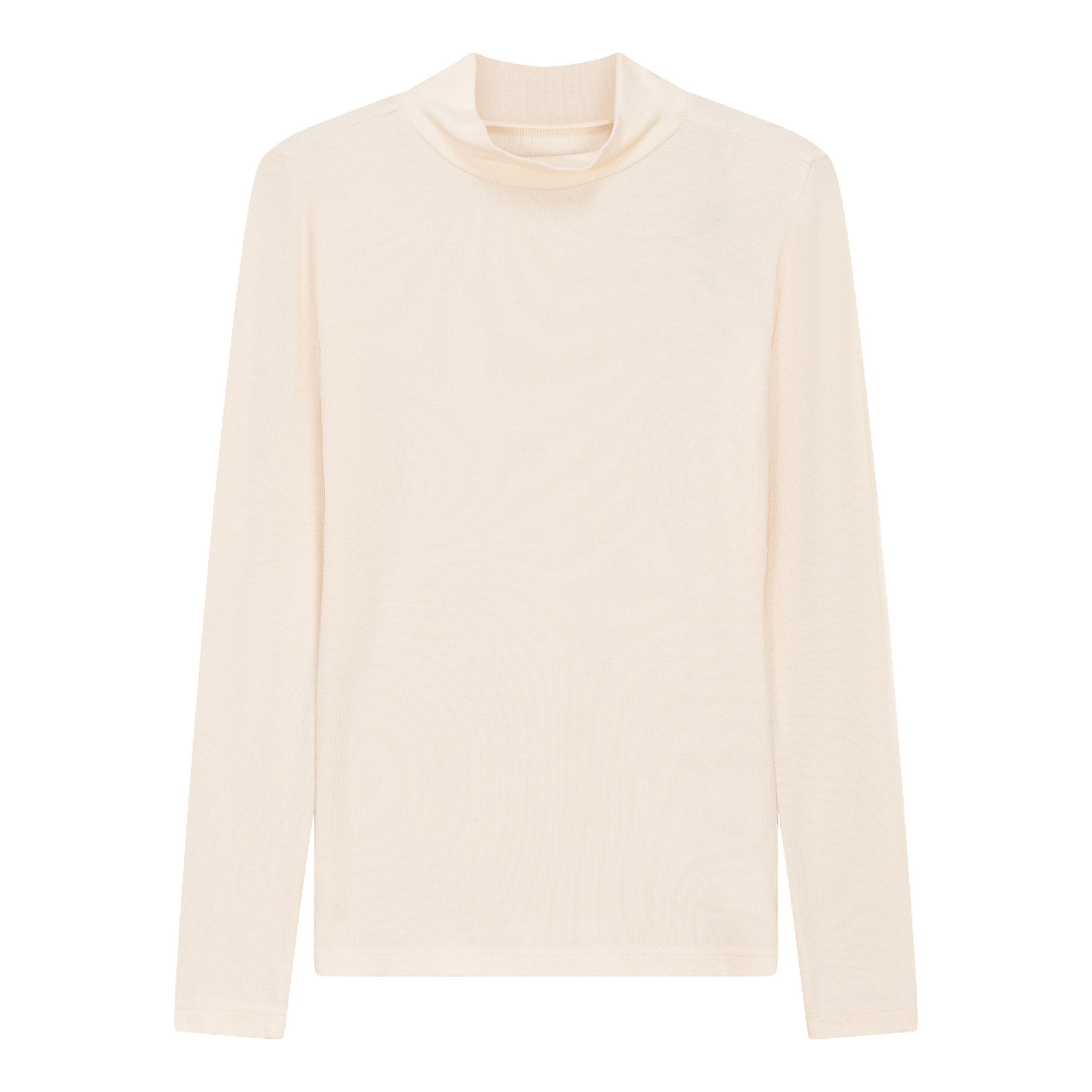 Mock Neck Layering Tee in Cream by Riff