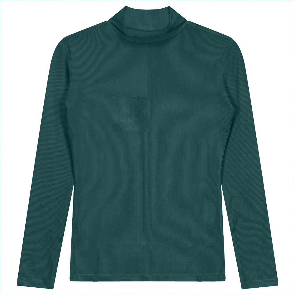 Mock Neck Layering Tee in Hunter by Riff
