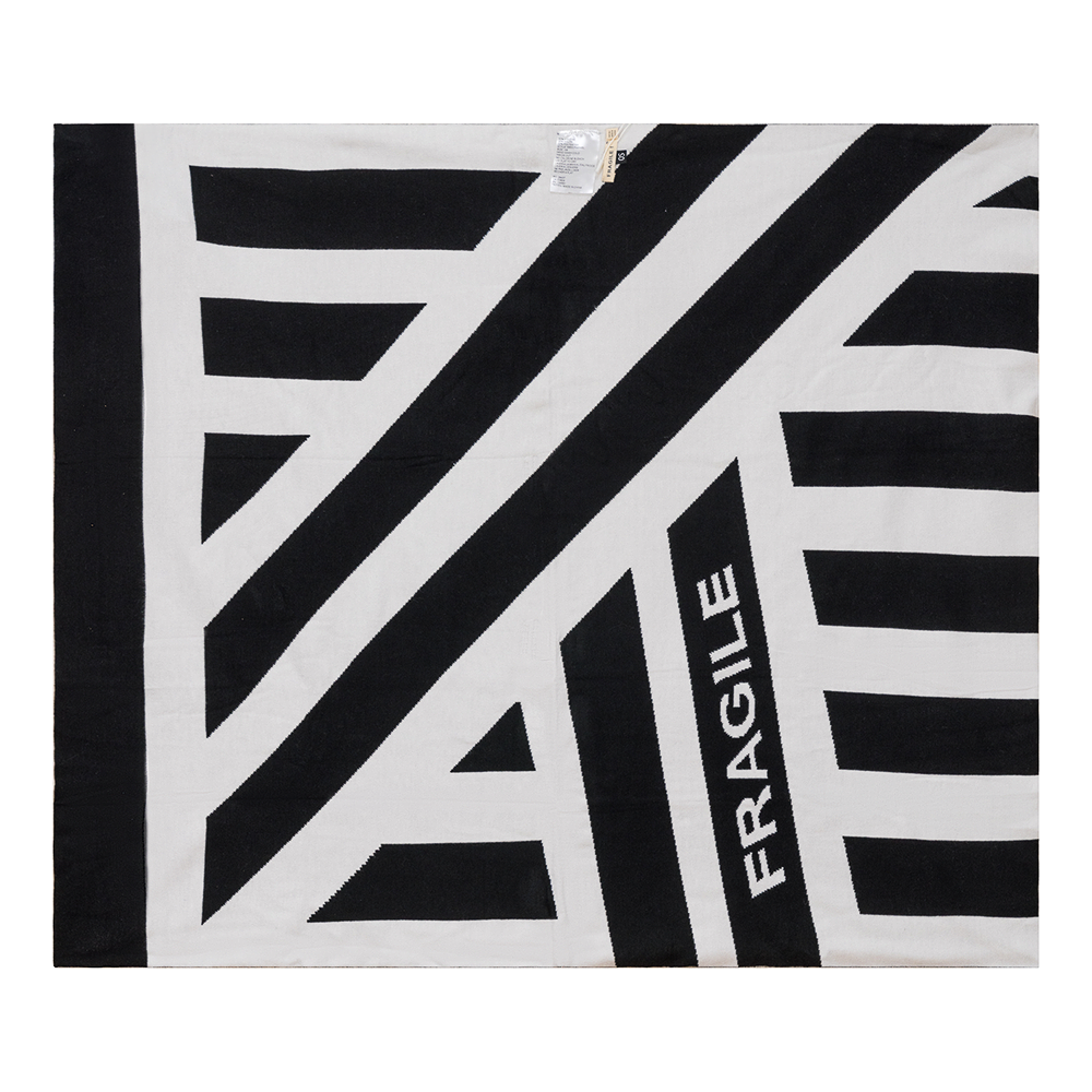 Pattern Knit Blanket in Black Off White One Size by Fragile
