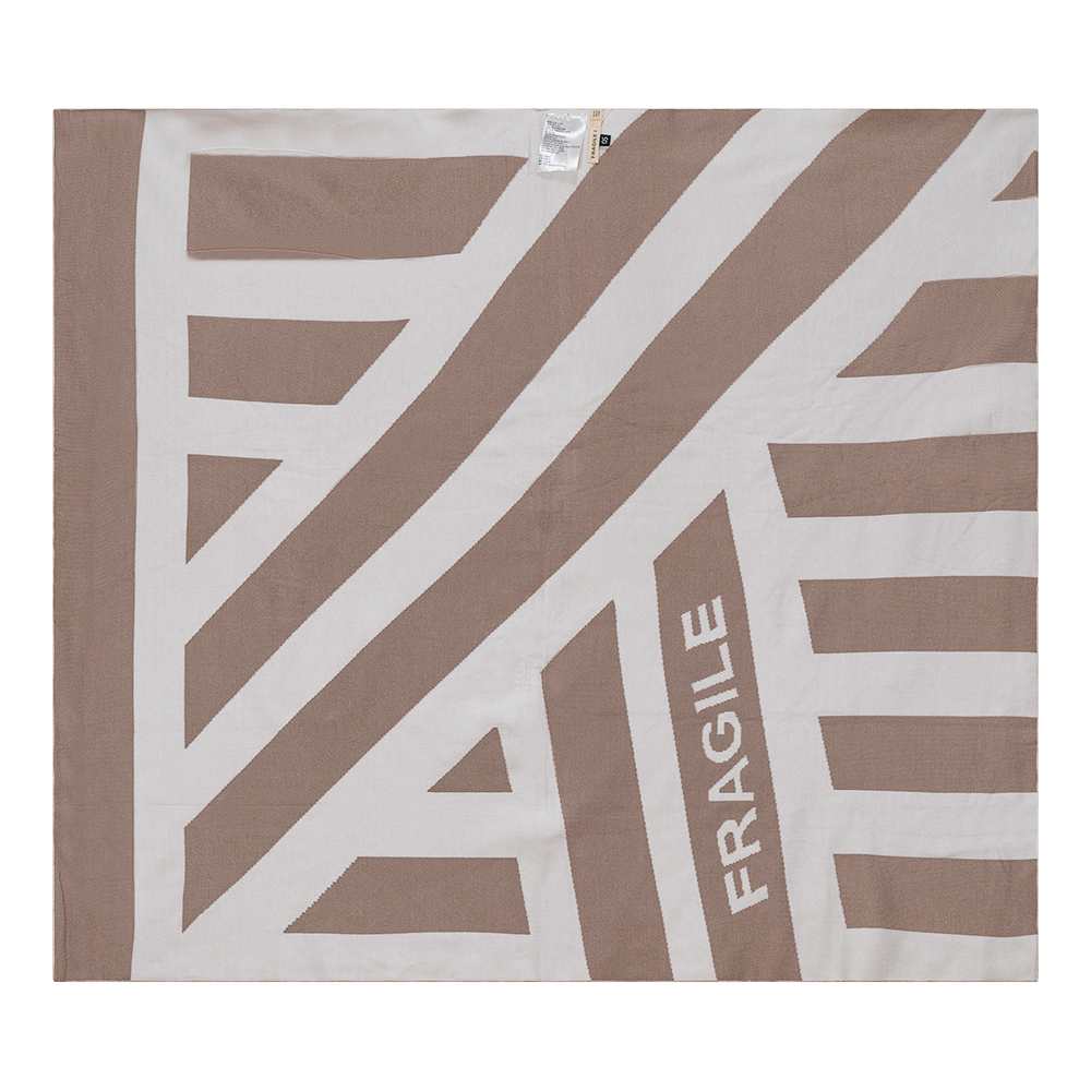 Pattern Knit Blanket in Off White Sandstorm One Size by Fragile