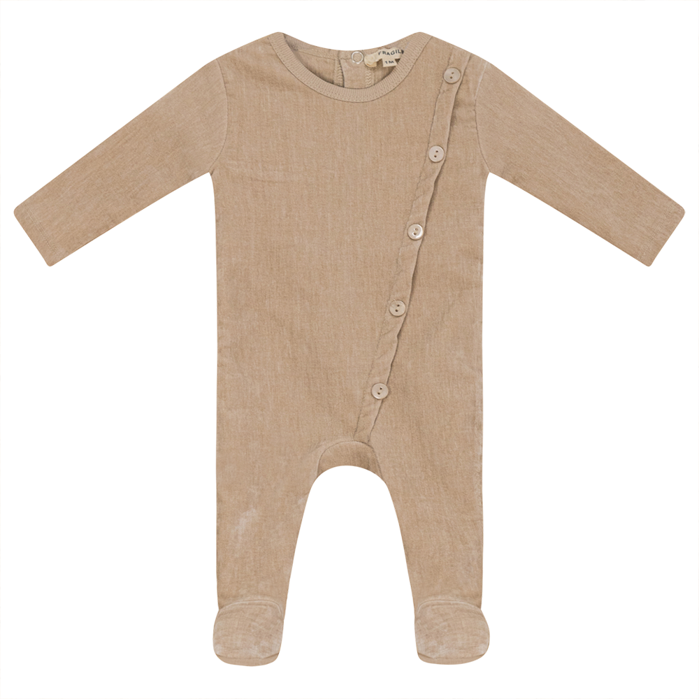 Velour Onesie in Stone by Fragile
