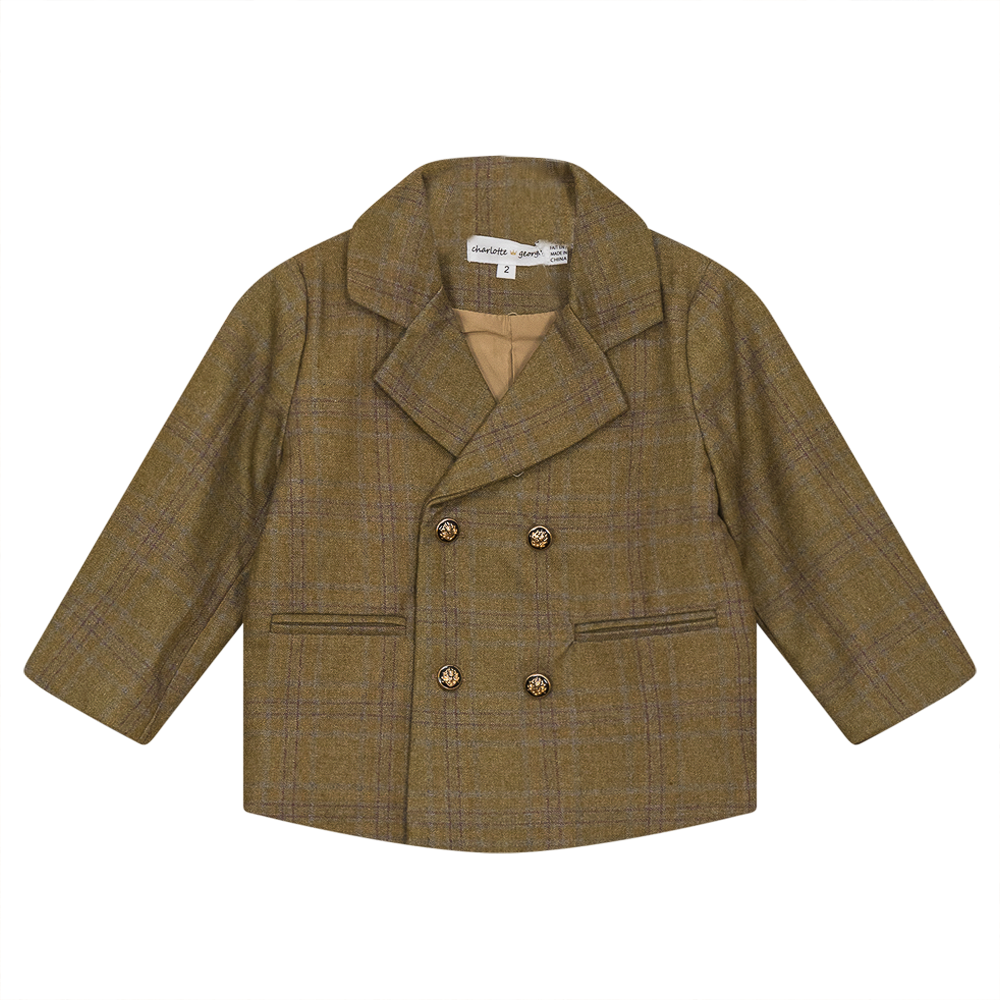 Woven Plaid Jacket in Chestnut by Charlotte & George
